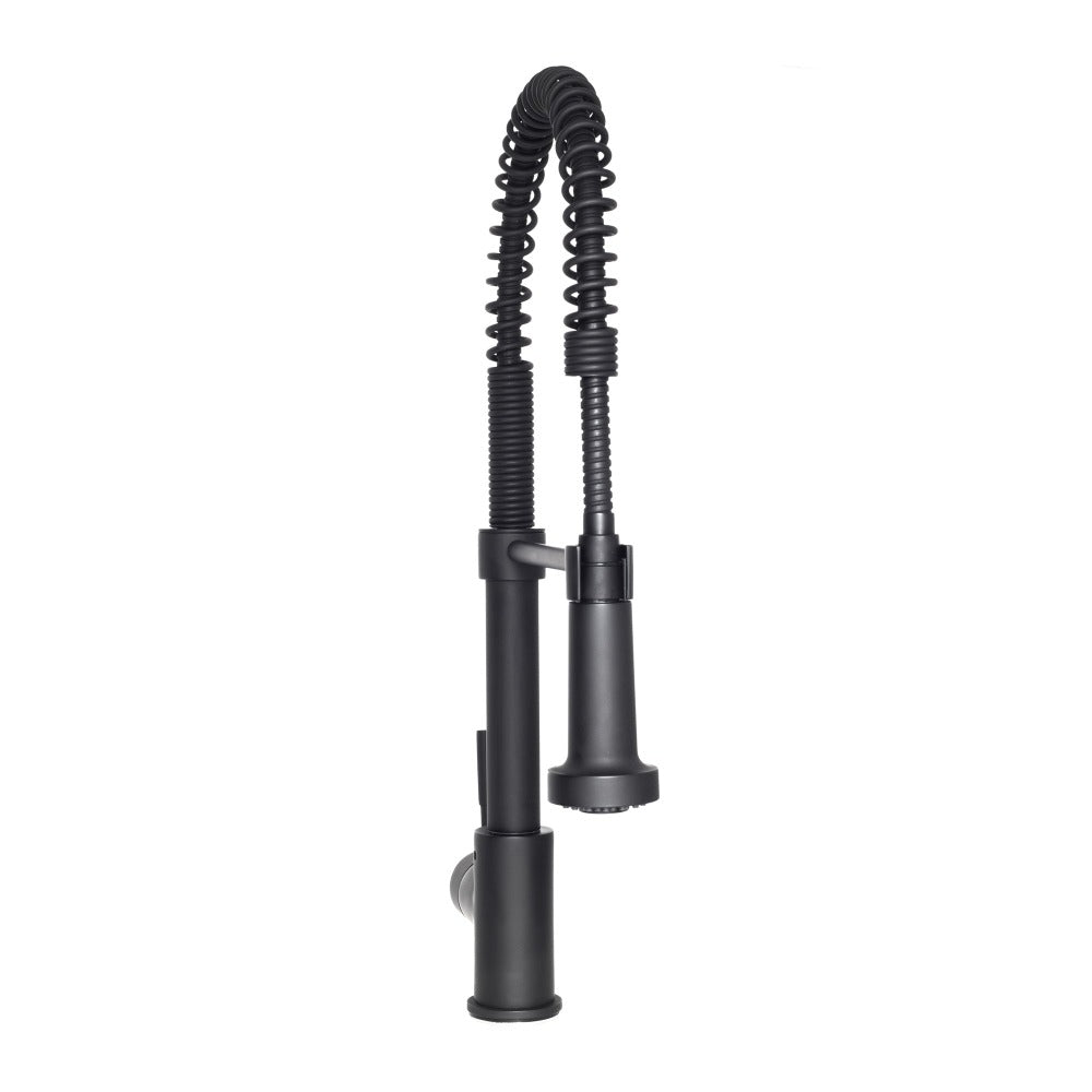 ZLINE Apollo Matte Black Pull Down Spring Single Handle Kitchen Faucet - Modern Design for Easy Dishwashing & Food Prep (APL KF MB) | Perfect for Home Kitchens & Commercial Use