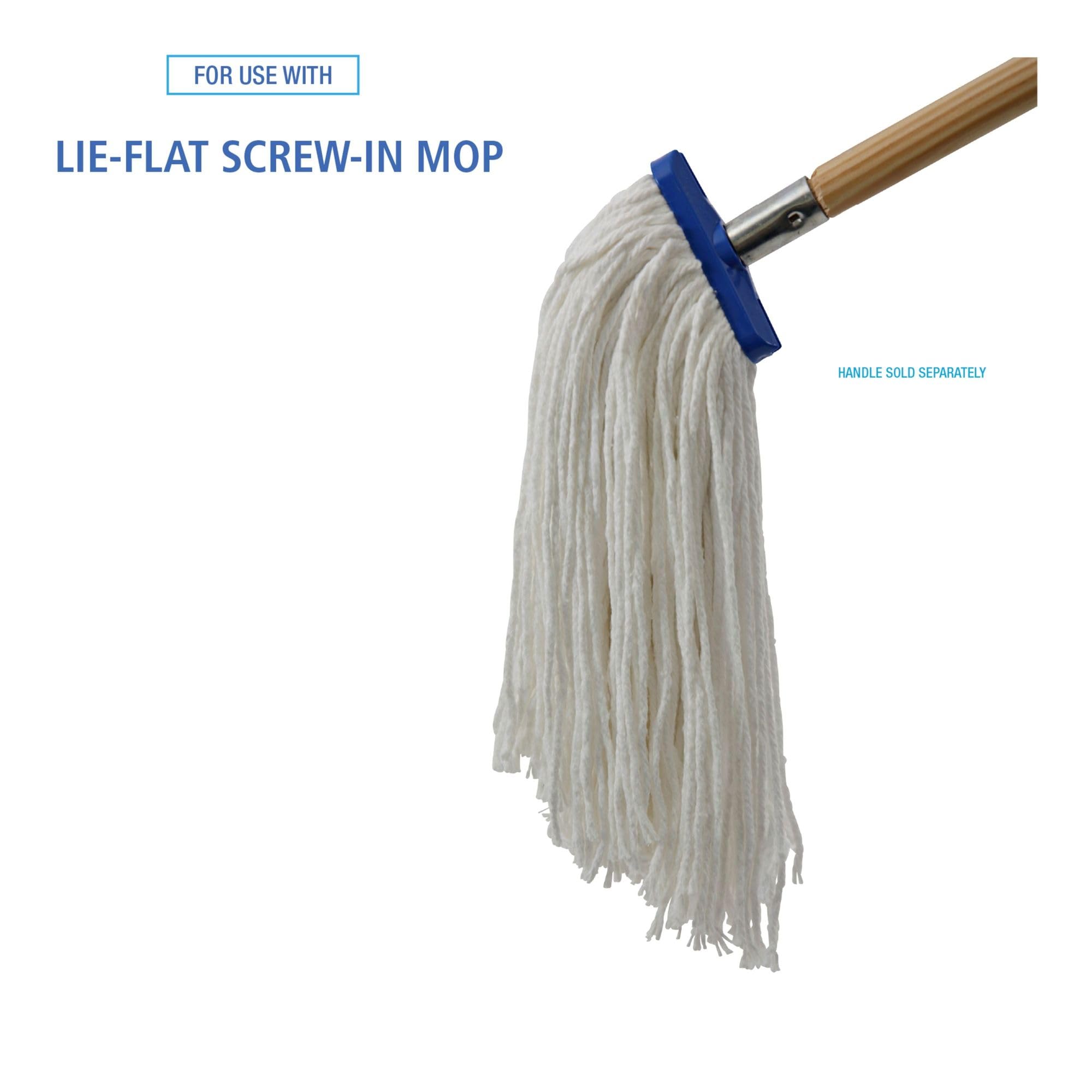 Boardwalk BWK824R 24 oz. Rayon Fiber Mop Head - White, Lie-Flat Design for Easy Storage (12/Carton) - Ideal for Commercial Cleaning, Hospitals, and Home Use