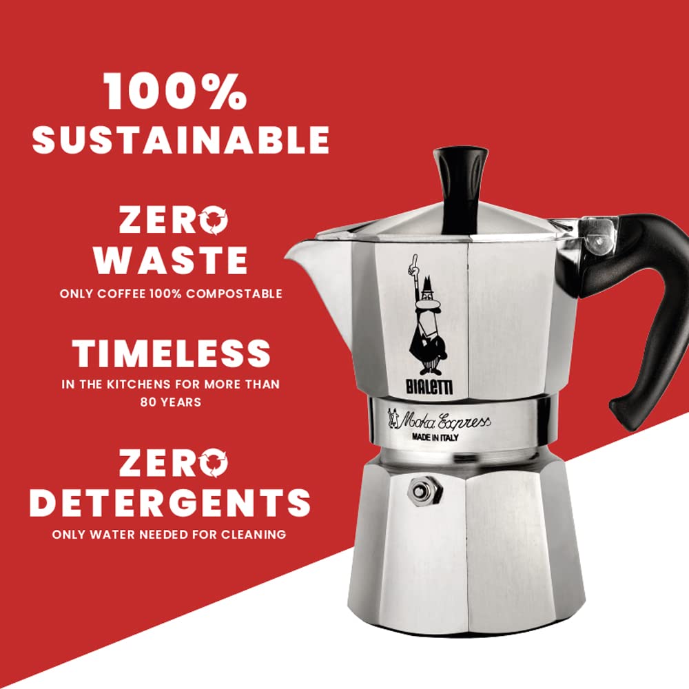 Bialetti Moka Express Stovetop Espresso Maker - 12 Cup (22 Oz/670ml) Aluminum Italian Coffee Pot for Authentic Espresso - Perfect for Home, Office & Camping Use