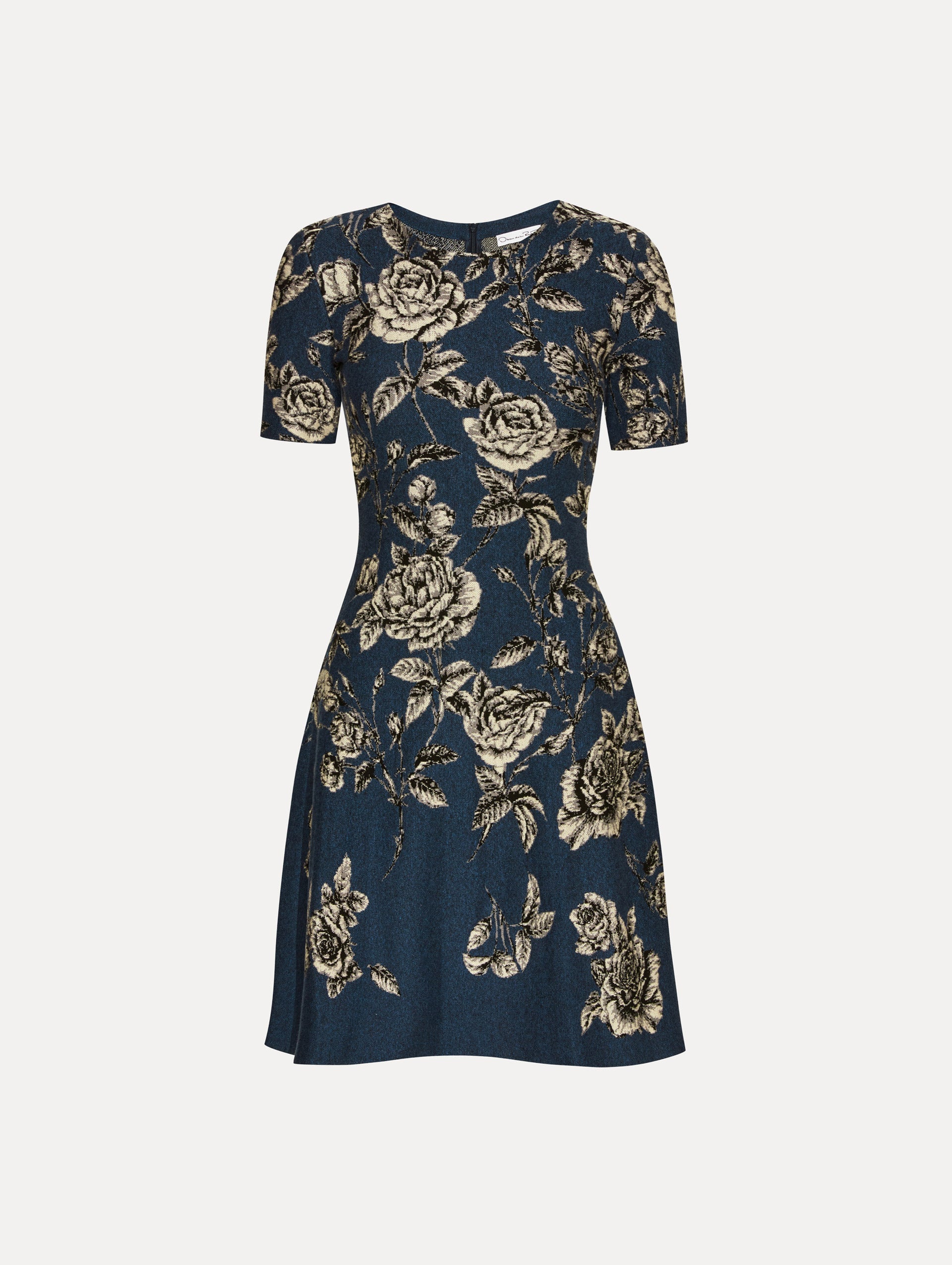 Elegant Rose Printed Jacquard Dress for Women - Vintage Floral Summer Maxi Dress for Beach, Party & Special Occasions