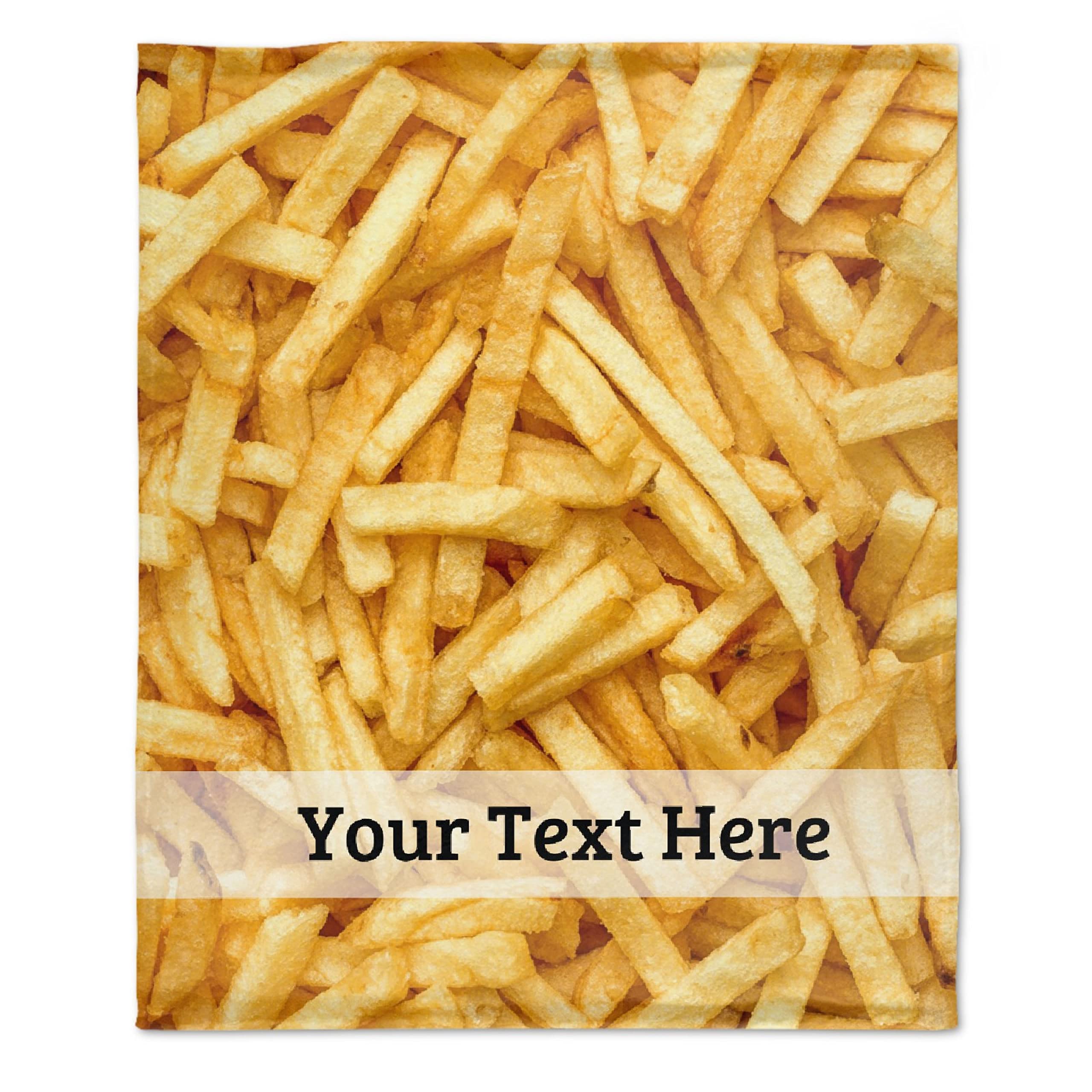 Personalized Custom Potato Fries Blanket with Name - Ultra Soft Flannel Blanket for Boys & Girls - Perfect Gift for Family, Couples & Friends - Great for Bed, Couch, Sofa & Home Decor - Cozy Gift for Movie Nights, Camping & Winter Snuggles