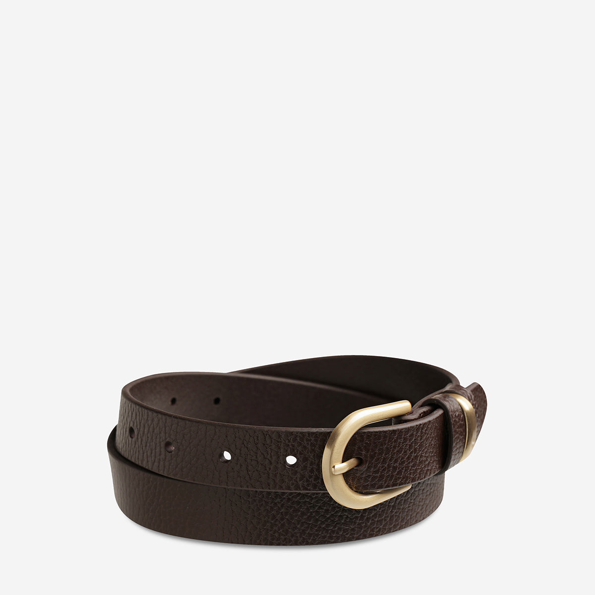 Over and Over Belt - Adjustable Waist Belt in Chocolate Brown & Gold for Women | Perfect for Jeans, Dresses, and Casual Outfits