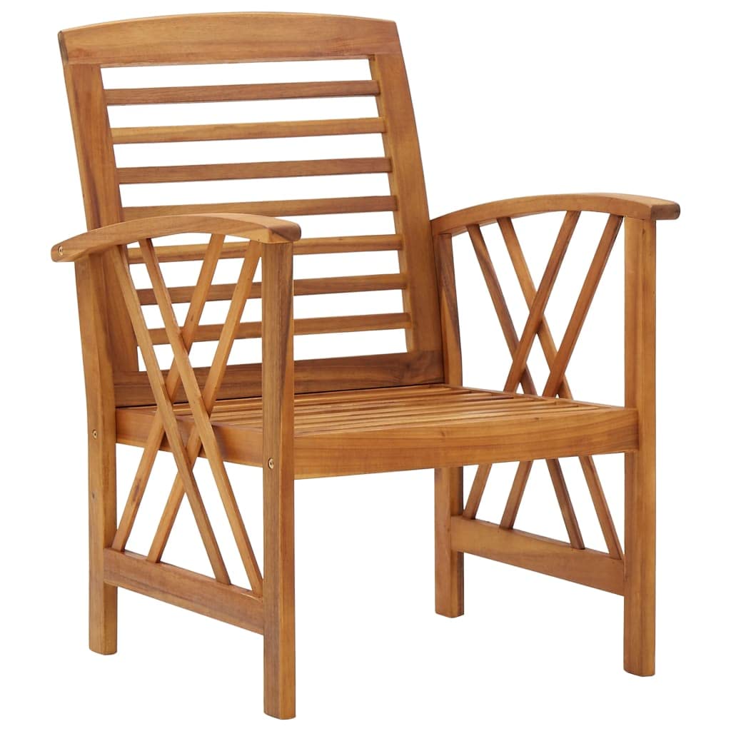 vidaXL 2-Piece Patio Chairs Set - Solid Acacia Wood Outdoor Furniture for Garden, Patio, Terrace - Weather-Resistant & Durable - Perfect for Backyard Relaxation & Outdoor Dining