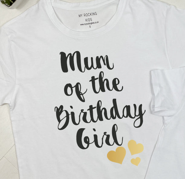 Birthday Girl Matching Mom & Daughter White T-Shirts Set | Cute Mother-Daughter Outfits for Birthday Celebrations & Family Photos