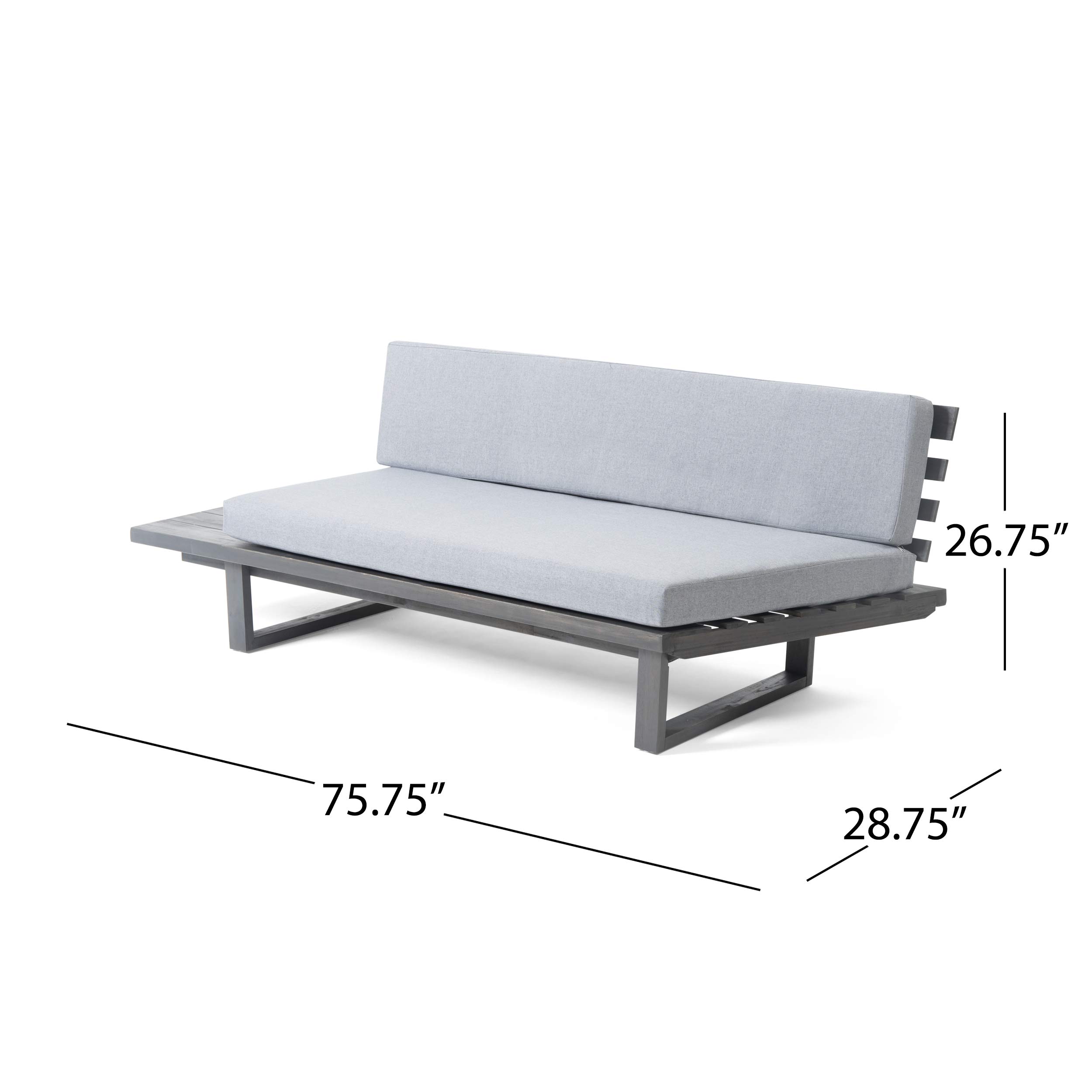 Premium 5-Piece Outdoor Acacia Wood Sectional Sofa Set with Water-Resistant Cushions - Dark Gray & Gray Patio Furniture for Backyard, Poolside & Garden Relaxation | Durable Weatherproof Outdoor Seating