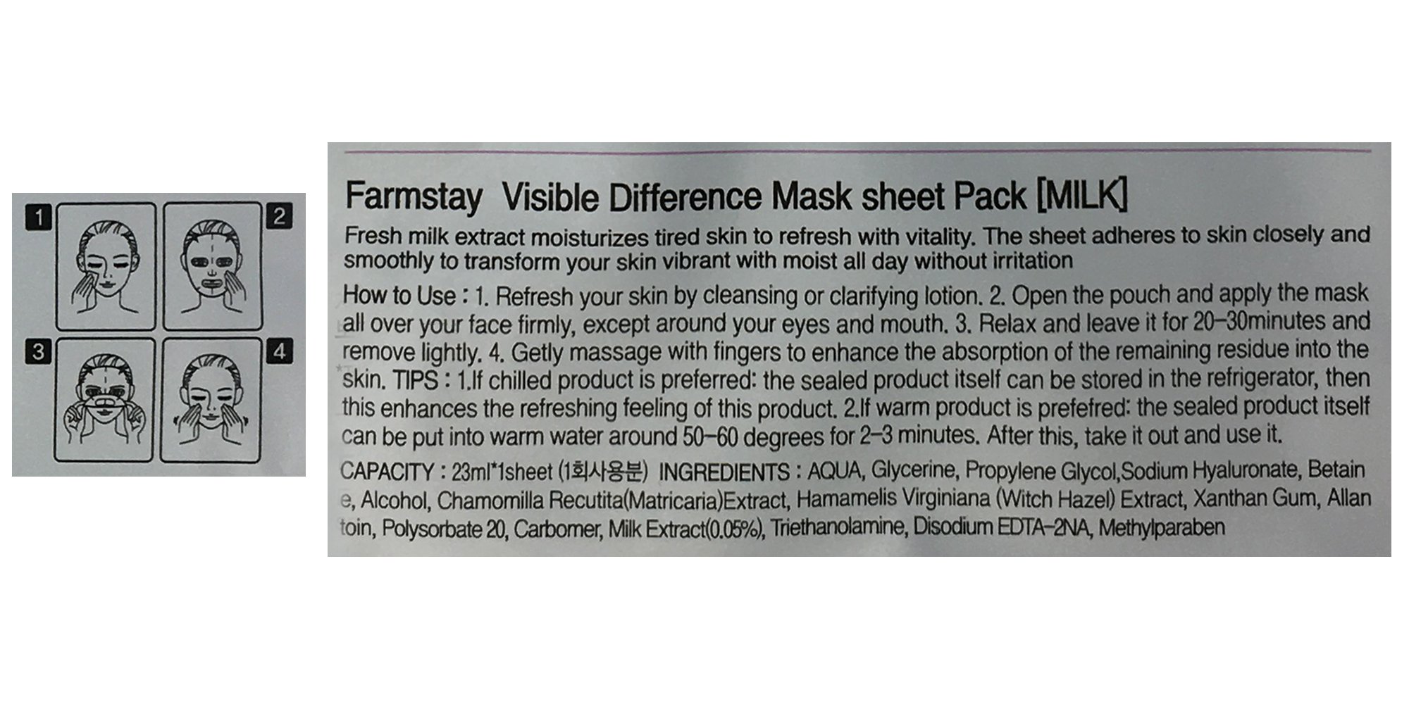Farm Stay Visible Difference Milk Mask Sheet - 10pcs Hydrating & Brightening Face Mask for Glowing Skin | Perfect for Spa Day, Self-Care Routine & Travel Skincare