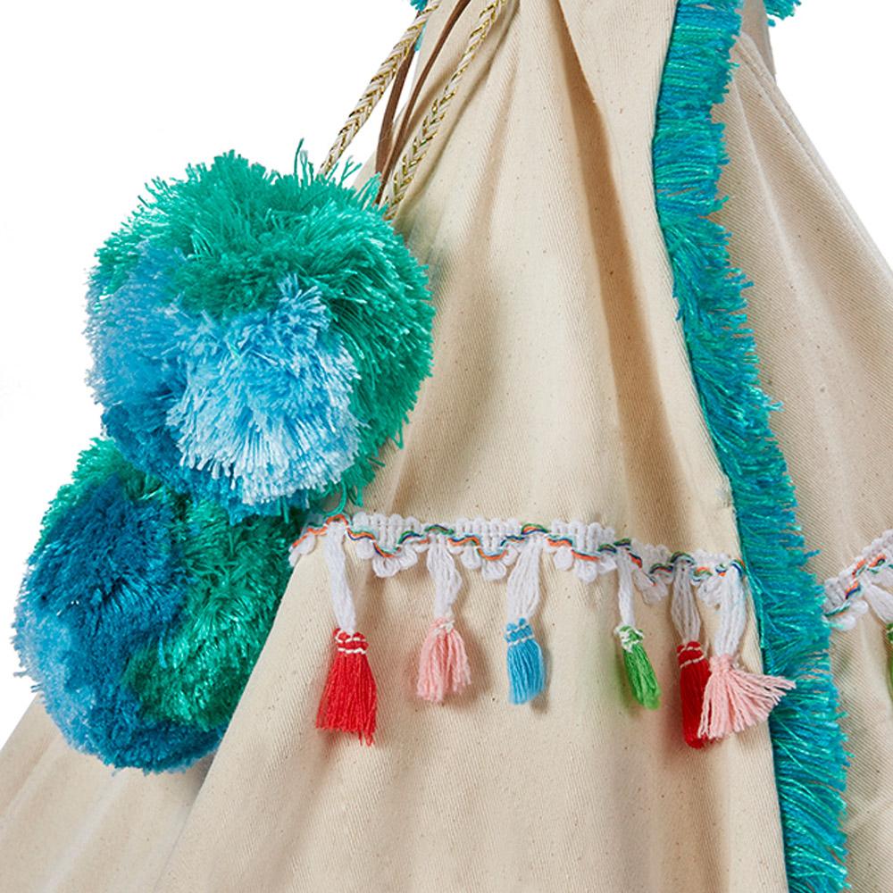 Aqua Doll Teepee Tent for Kids - Playhouse for Indoor & Outdoor Fun, Birthday Gifts & Nursery Decor
