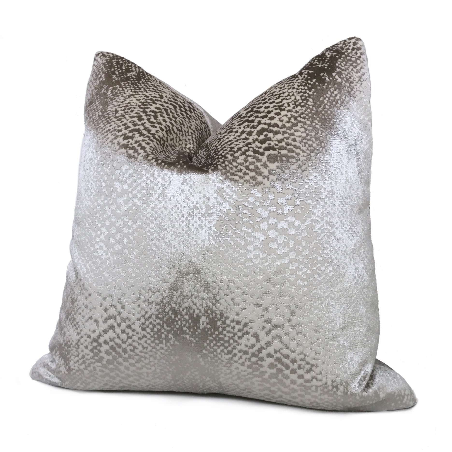Robert Allen Hidden World Zinc Silver Gray Velvet Pillow Cover - Luxury Decorative Throw Pillow Case for Sofa, Bedroom & Living Room - Soft Velvet Fabric Home Decor Accent Cushion Cover (18x18 Inches)