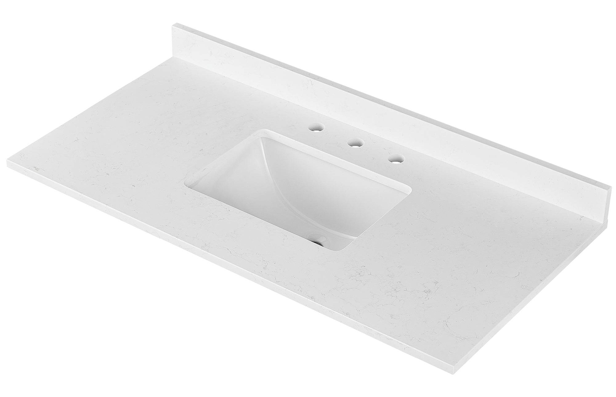 Amalfi 49W x 22D Engineered Marble Bathroom Vanity Top with Rectangular Undermount Sink - Perfect for Modern Master Bathrooms and Guest Powder Rooms
