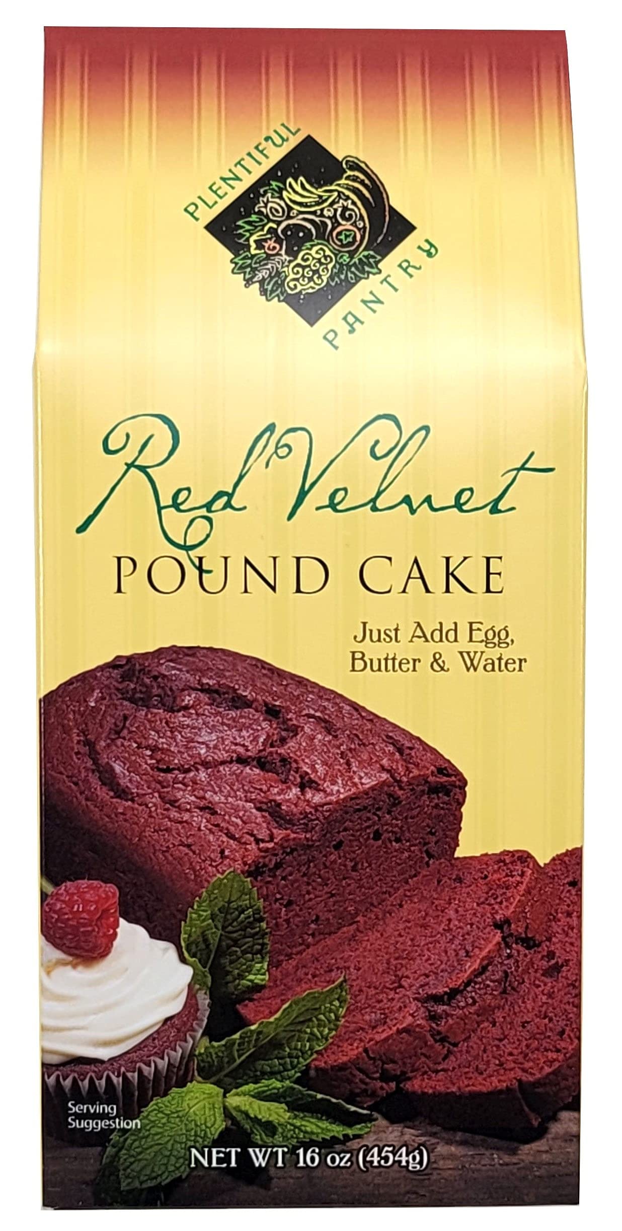 Plentiful Pantry Red Velvet Pound Cake Mix - 16oz (Just Add 3 Ingredients) - Easy Homemade Baking Mix for Parties, Desserts & Holiday Treats