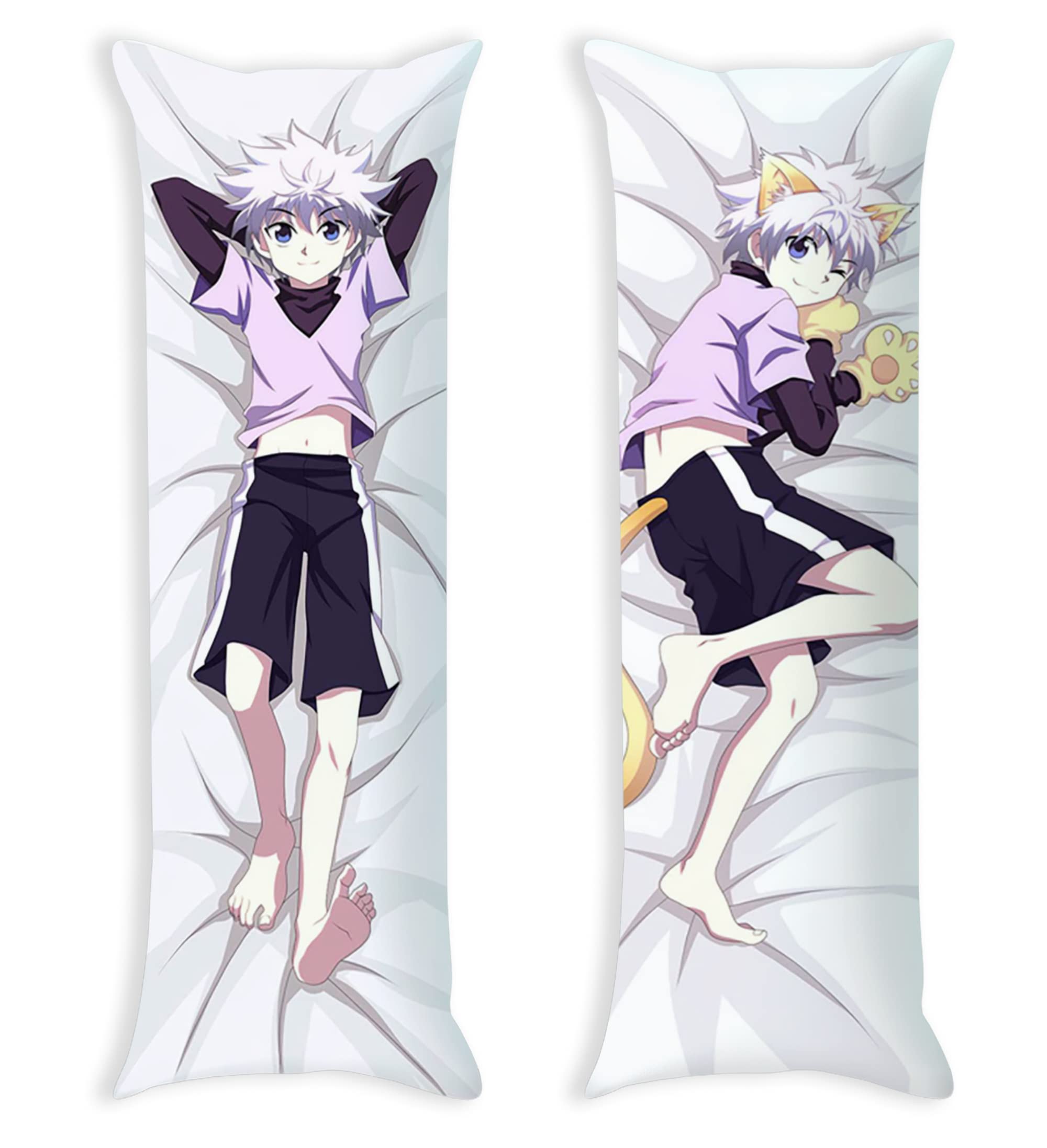 Anime Killua Zoldyck Body Pillow Case - 50x160cm Dakimakura Cover with Cute Design for Kids & Anime Fans - Perfect for Bedroom Decor, Cosplay Props, and Anime Themed Rooms (Multicolor)