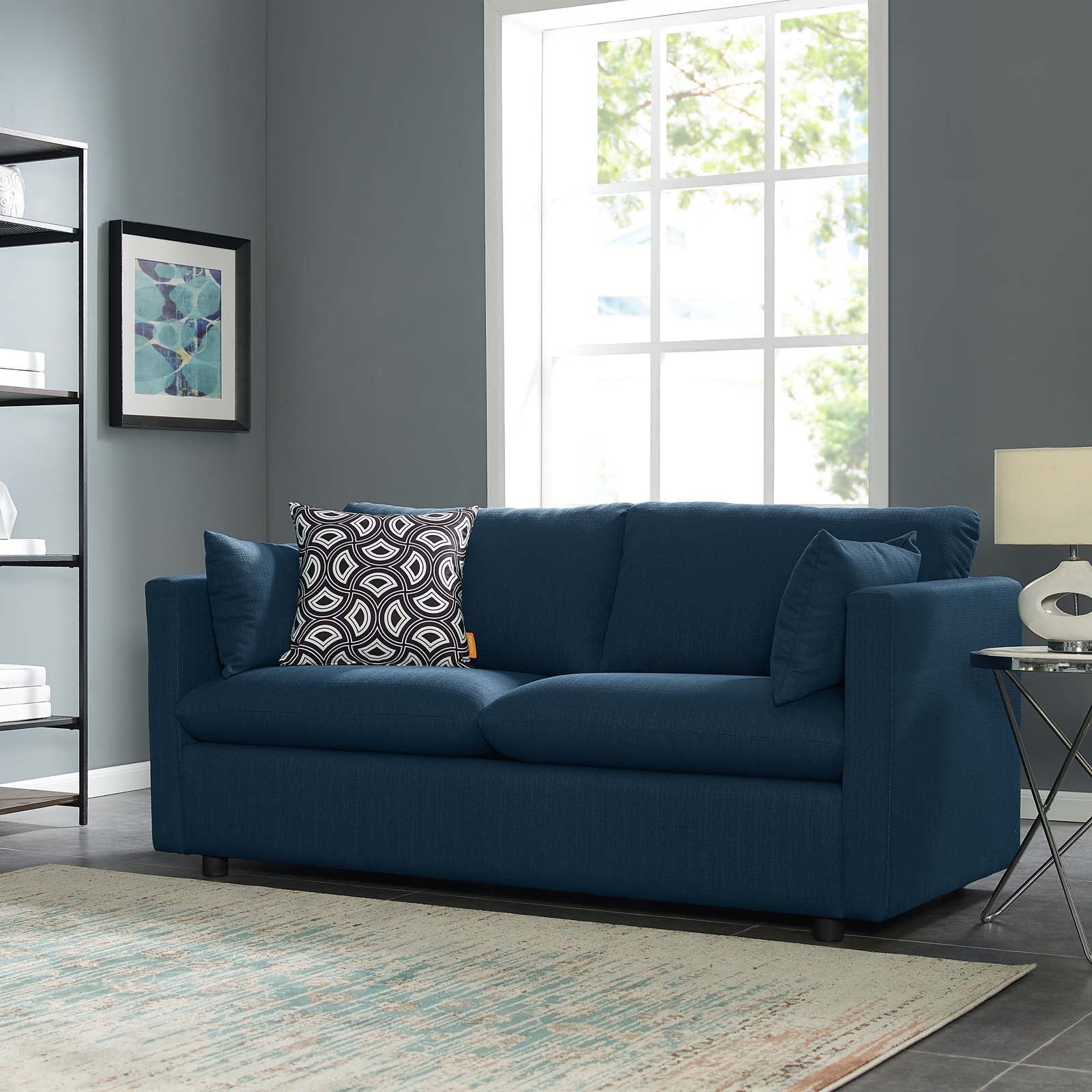 Activate Upholstered Fabric Sofa - Modern Comfortable Living Room Couch for Home & Office - Perfect for Lounging, Entertaining Guests, and Family Gatherings