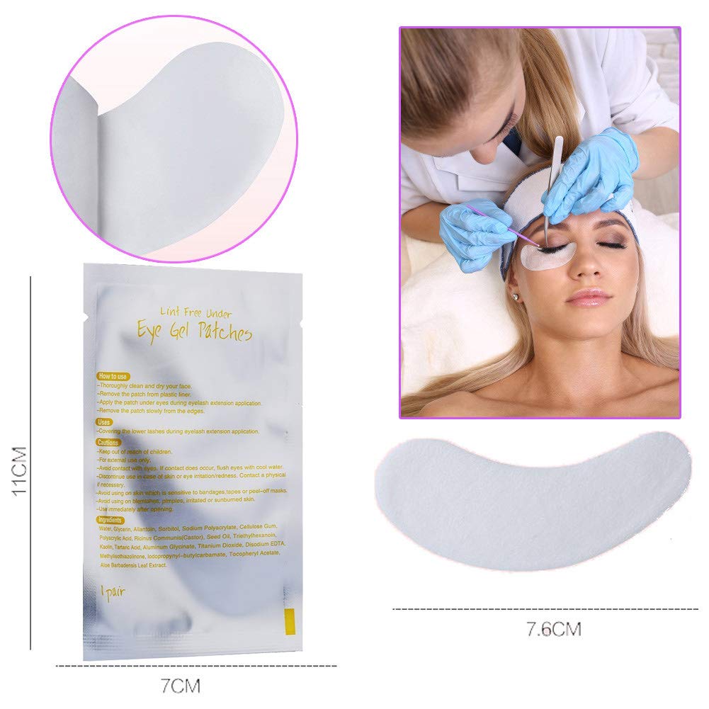 55 Pairs Under Eye Hydrogel Pads - Lint Free Eye Mask & Eyelash Extension Gel Patches Kit for Adhesive Lash Beauty Tools (Golden) | Perfect for Salon Professionals & At-Home Lash Extensions