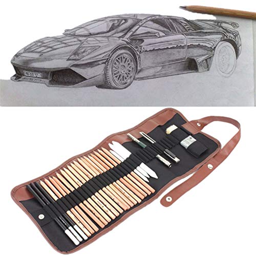 18-Piece Professional Sketching & Drawing Art Kit - Graphite Pencils, Charcoal Pencils, Erasable Pen & Craft Tools (No Sketchbook) - Perfect for Artists, Students & Beginners - Ideal for Sketching, Shading, Doodling & Art Projects