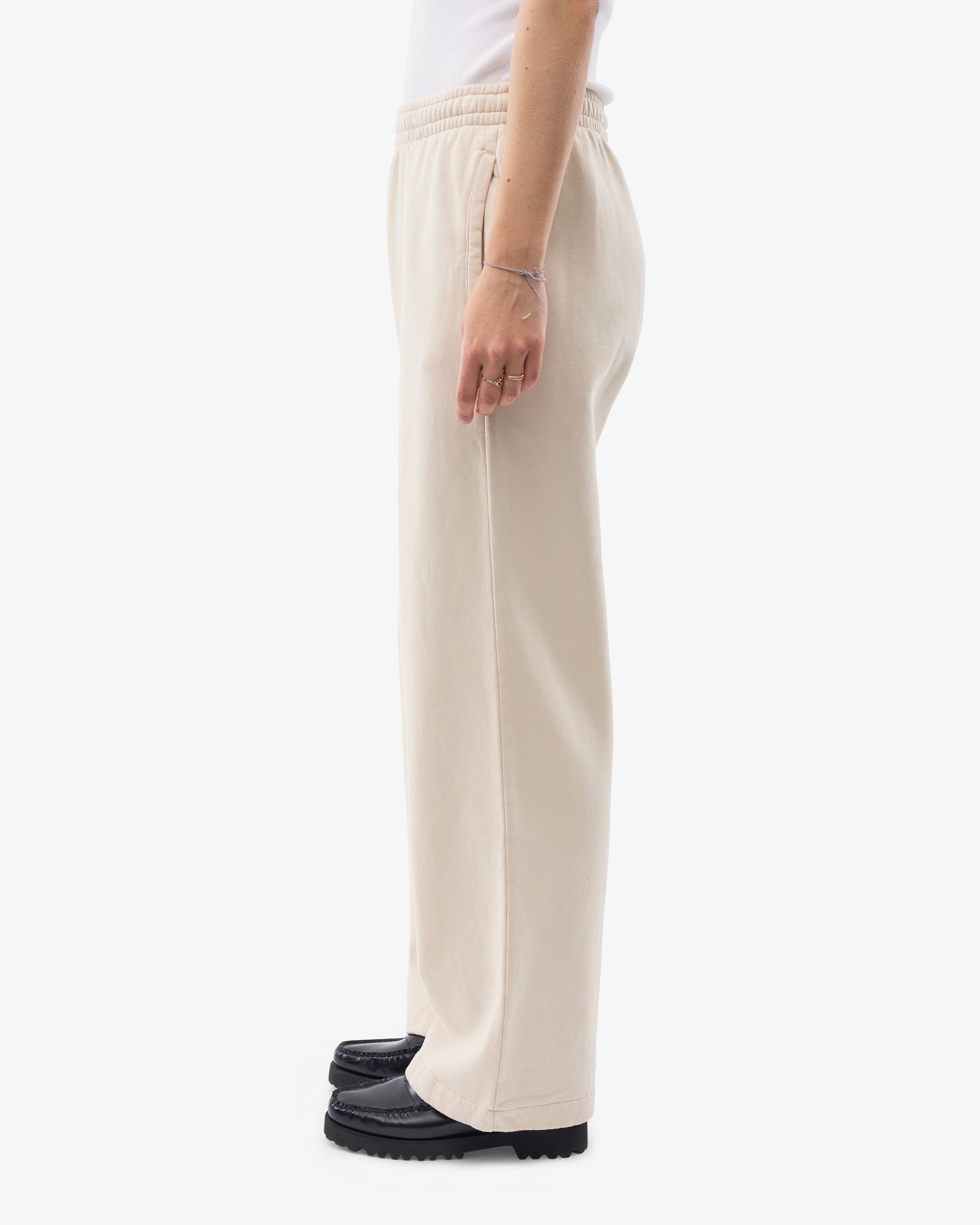 Organic Straight Leg Sweatpants for Women - Soft Ivory White Cotton Lounge Pants - Perfect for Yoga, Running & Home Relaxation