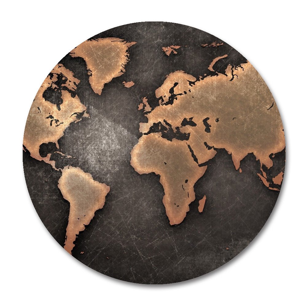 Vintage World Map Mouse Pad - Non-Slip Rubber Gaming Mouse Mat with Round Design | Perfect for Office, Home & Travel Use