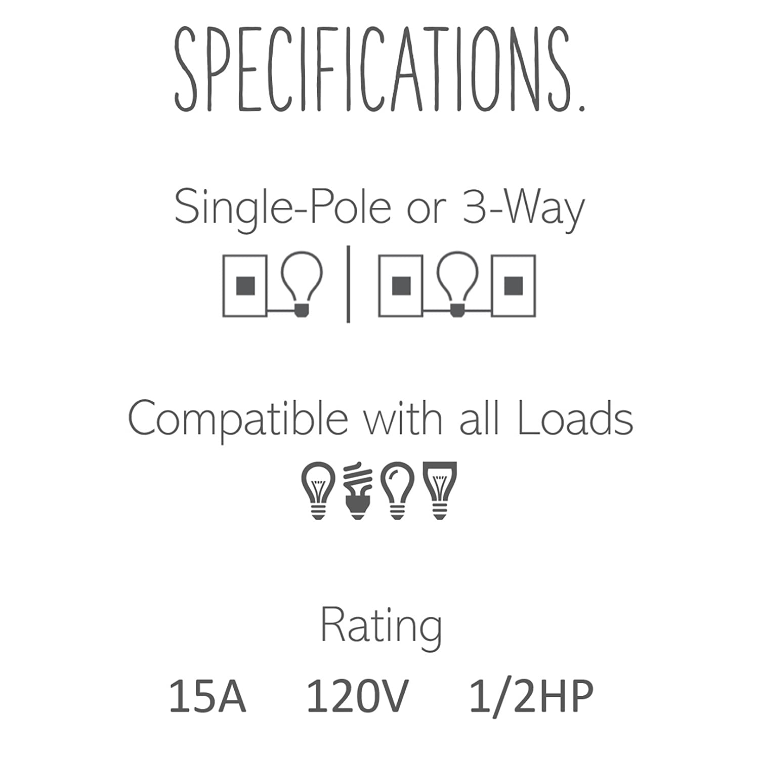 Legrand Adorne 15A Touchless Wave Light Switch with Matching Wall Plate (Magnesium Finish) - ASWV1532M2 - Hands-Free Lighting Control for Bathrooms, Kitchens & Smart Homes