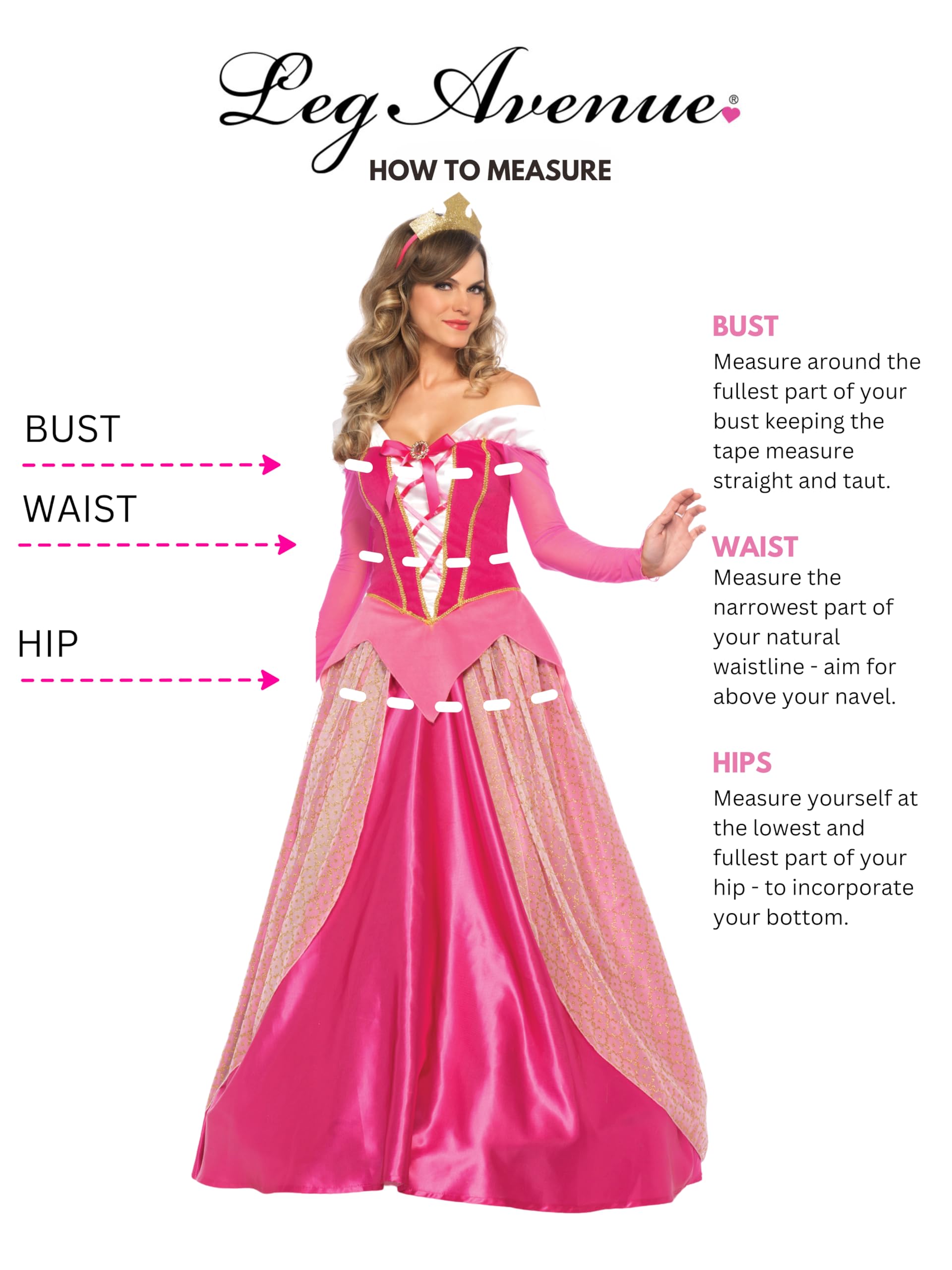 Leg Avenue Women's Classic Sleeping Beauty Princess Aurora Costume - Elegant Disney Princess Dress for Halloween, Cosplay & Theme Parties