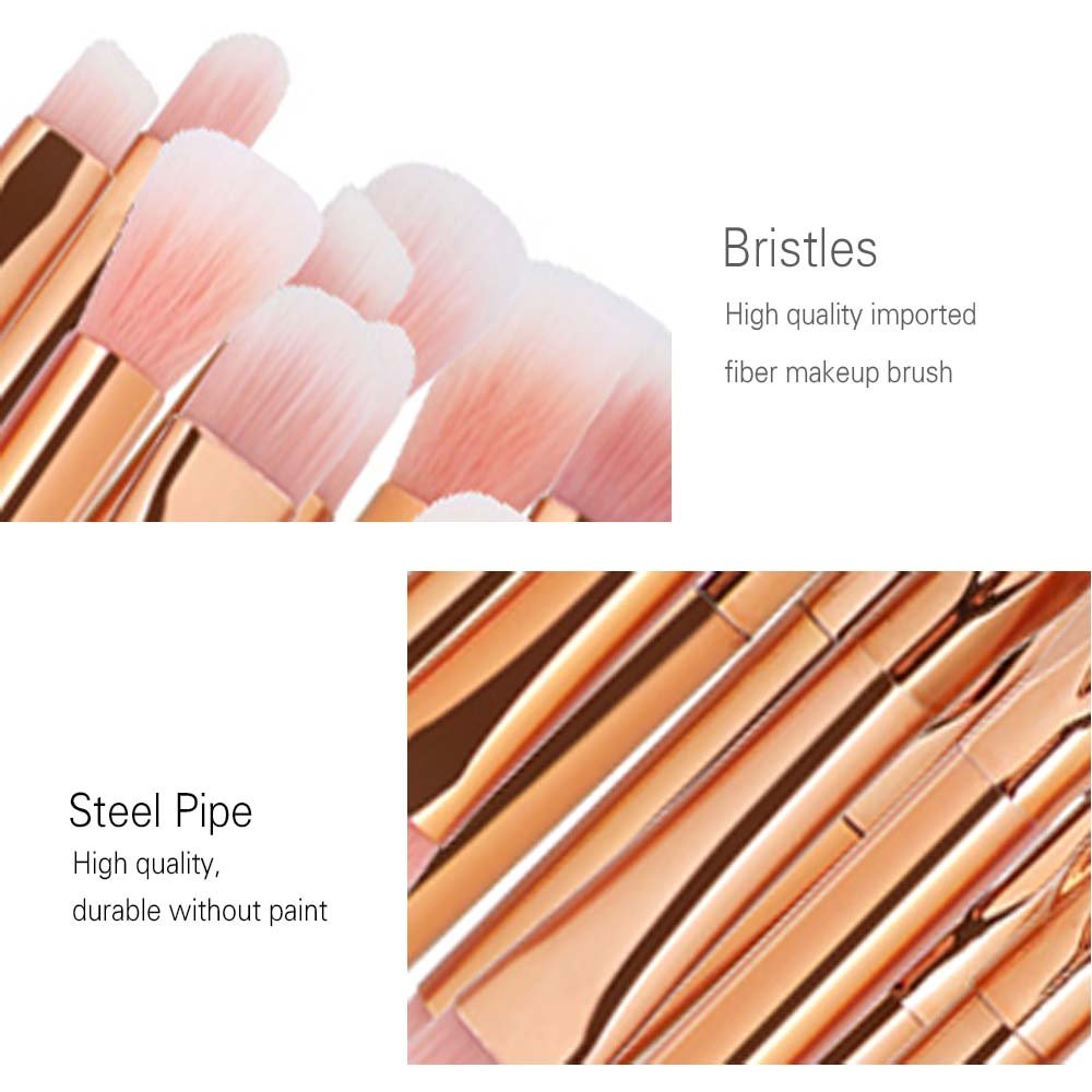 20-Piece Unicorn Makeup Brush Set - Eyeshadow, Eyeliner, Blending & Crease Brushes with Rose Gold Handles for Professional Makeup Application - Perfect for Daily Beauty Routine, Bridal Makeup & Travel Cosmetics Kit