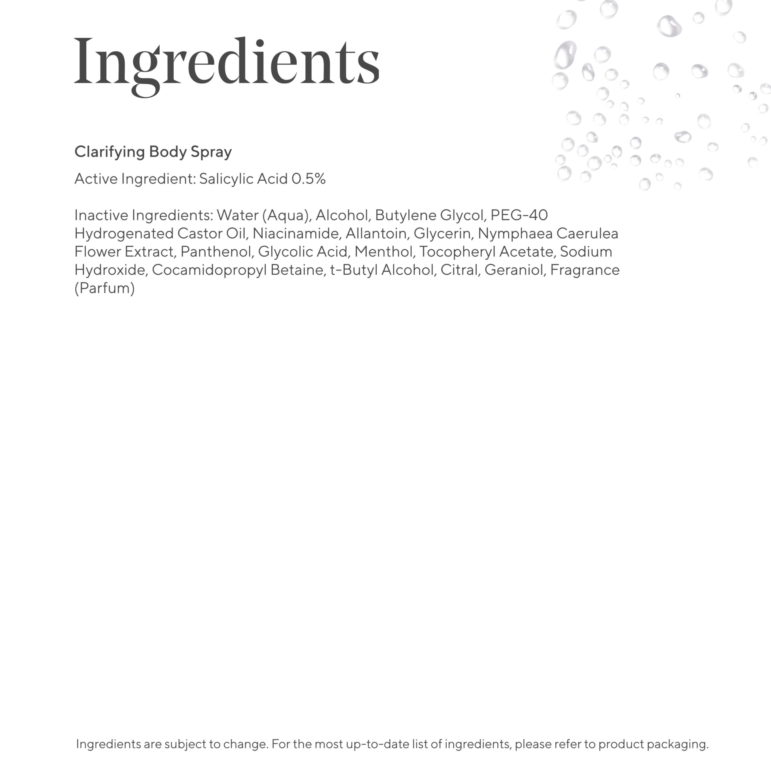Murad Clarifying Body Spray with Salicylic Acid - Acne Treatment for Back, Chest & Body Breakouts | Prevent & Clear Body Acne for Smooth Skin | Gym, Workout & Post-Shower Use