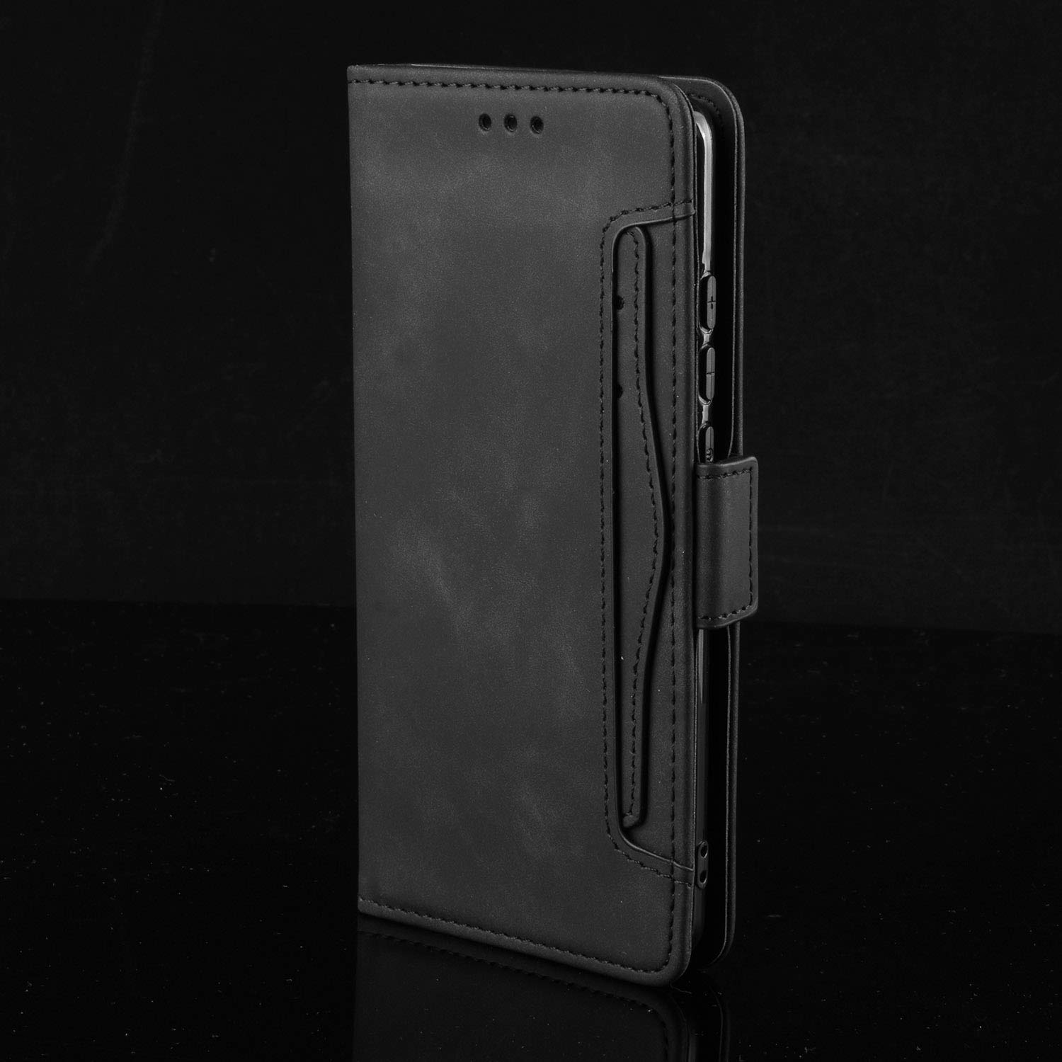 Premium Leather Wallet Case for ZTE Avid 579 & ZTE Blade A3 2020 - 5 Card Slots, Kickstand & Magnetic Closure | Protective Flip Folio Cover for Work, Travel & Daily Use (Black)
