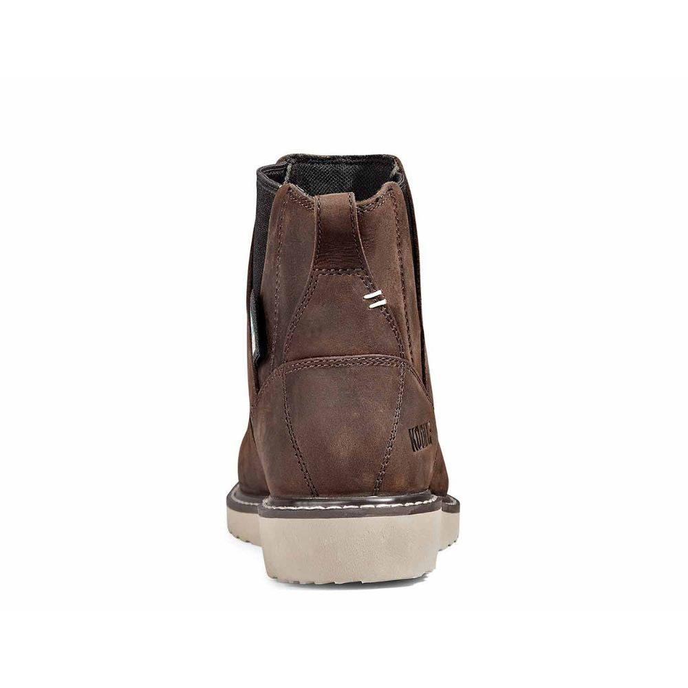 Kodiak Whitton Chelsea Women's Steel Toe Pull On Wedge Work Boots - Comfortable Slip Resistant Safety Shoes for Construction, Warehouse & Outdoor Work (Brown)