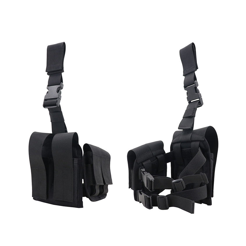 Tactical Drop Leg Magazine Pouch Set - PA System Style for Quick Reload - Perfect for Airsoft, Paintball & Outdoor Shooting Sports