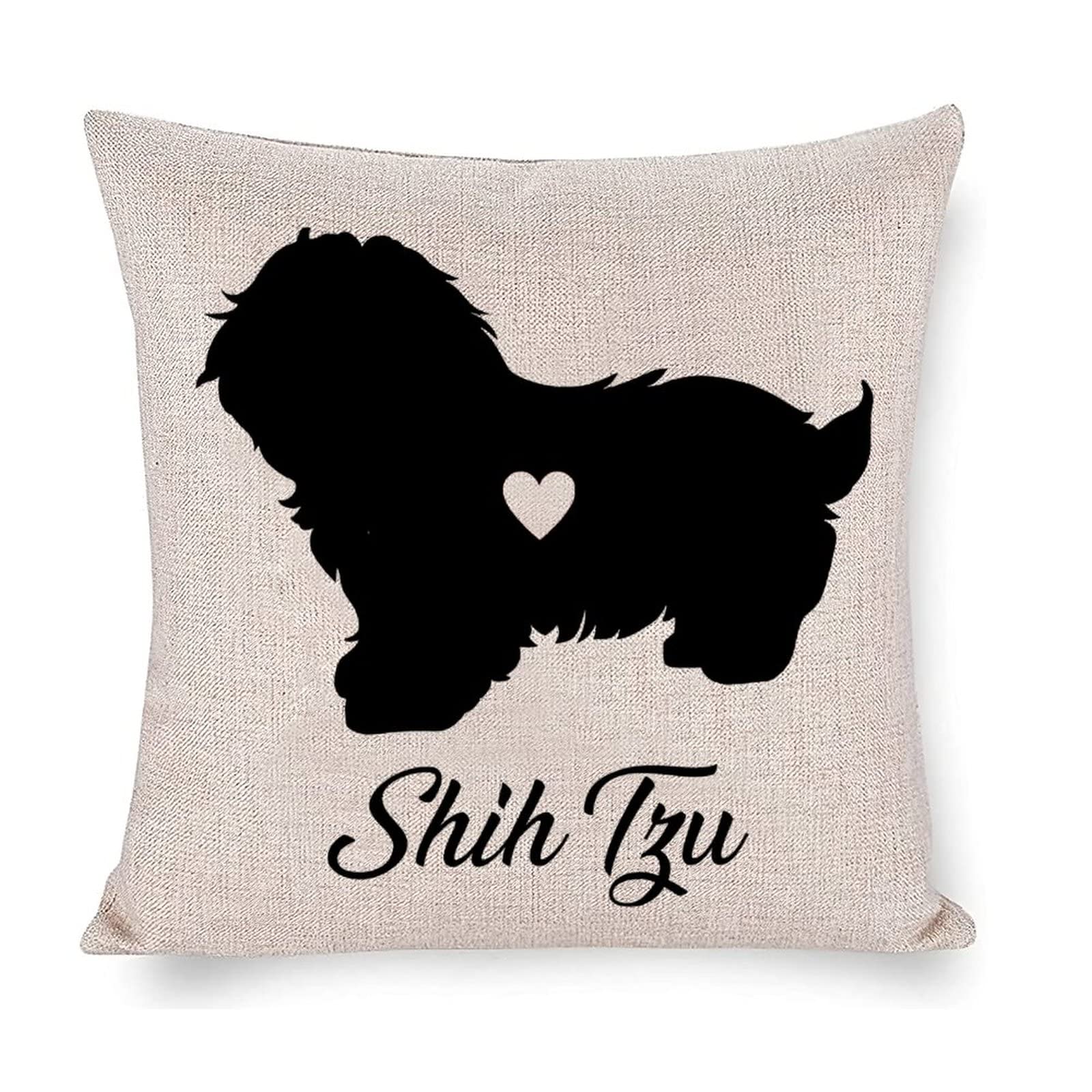 Shih Tzu Dog Pattern Decorative Throw Pillow Cover 18x18 Inches - Soft Cushion Case for Indoor & Outdoor Use - Perfect Gift for Pet Lovers, Father's Day, Friends & Family - Home Decor, Sofa, Bed, Porch