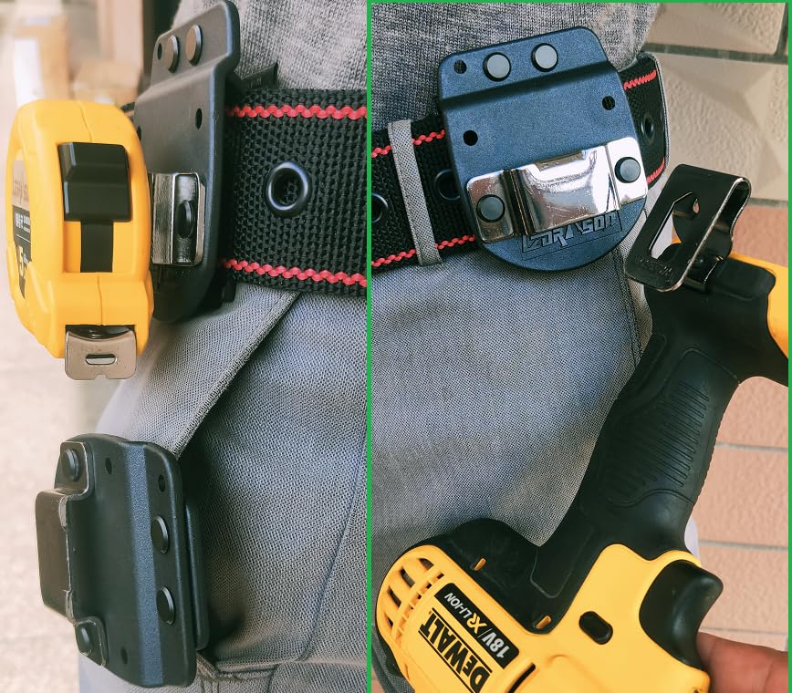 Heavy Duty Tape Measure Holder & Drill Belt Clip - Secure Tool Organizer for Construction, Carpentry & DIY Projects