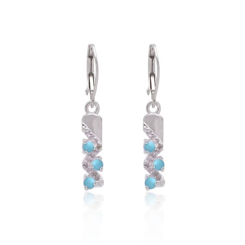 RKGEMS Natural Turquoise Snake Earrings - 925 Sterling Silver Birthstone Jewelry with Lever Back Hooks | Dangle Earrings for Women | Perfect for Boho Fashion, Gift Giving & Special Occasions