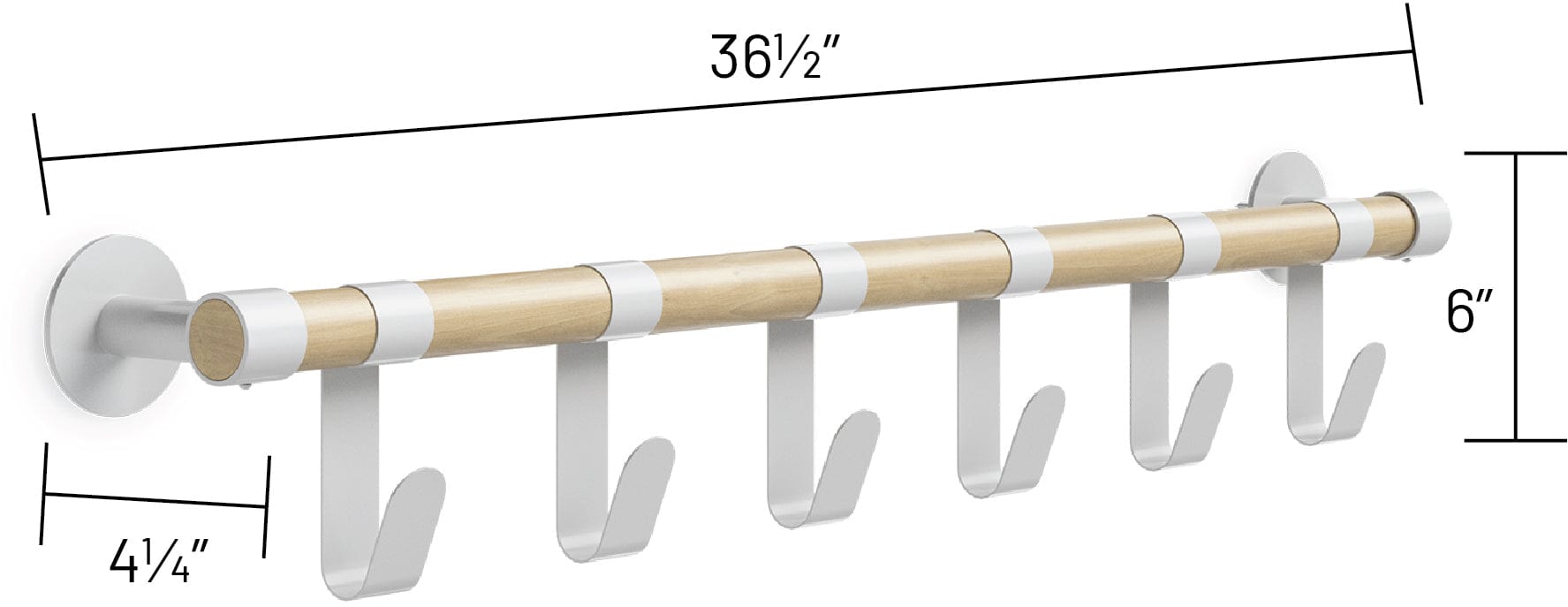 Safco Resi Coat Wall Rack with 6 Hooks - Heavy Duty Entryway Organizer for Coats, Hats & Bags - Perfect for Home, Office or Mudroom Storage (Model 4264)
