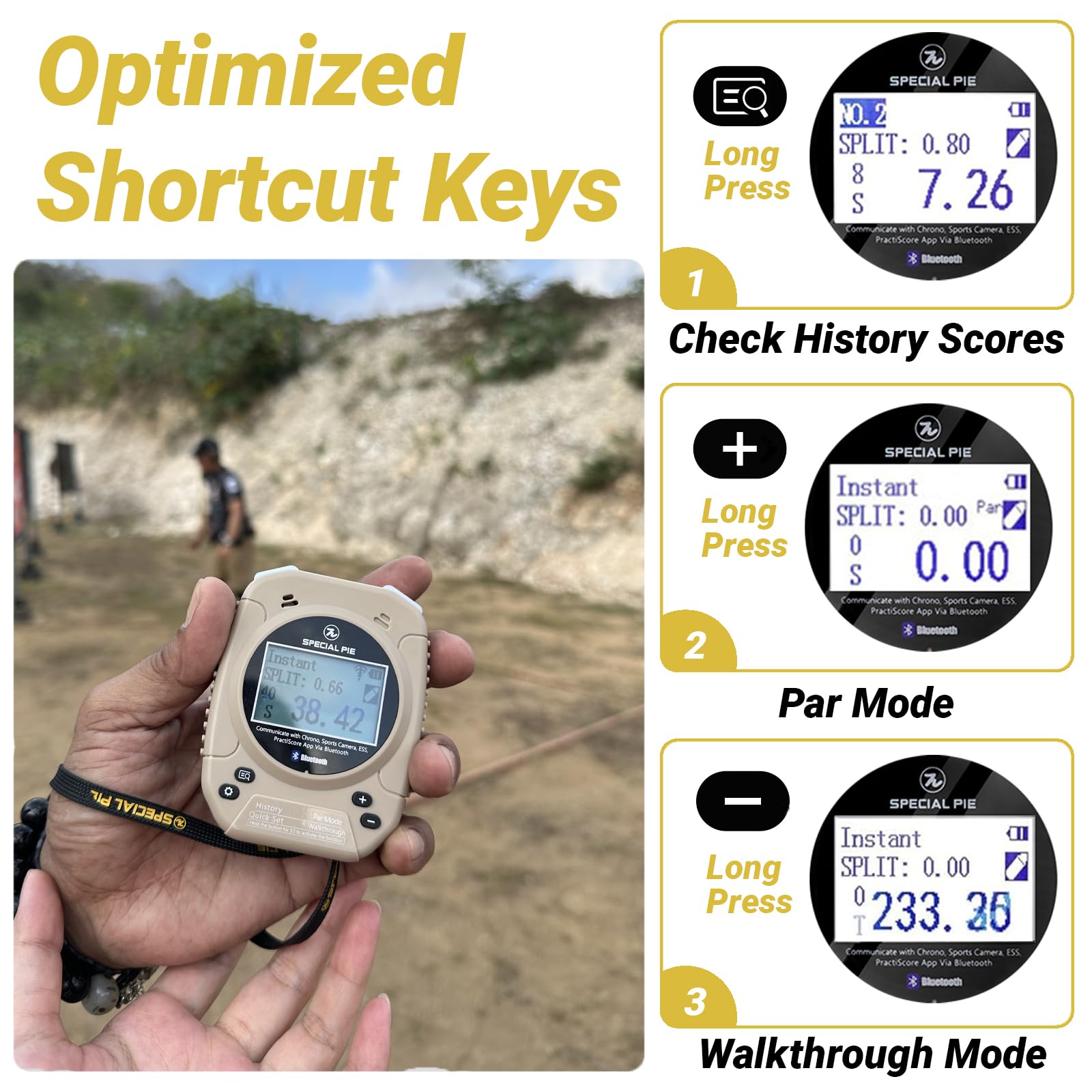 2025 Upgraded Shot Timer with Belt Clip - Multifunction Dry Fire Training Tool for Pistol & Rifle - Perfect for USPSA, IPSC, IDPA, 3 Gun & Steel Challenge Shooting Competitions - Improve Your Range Practice & Competition Performance
