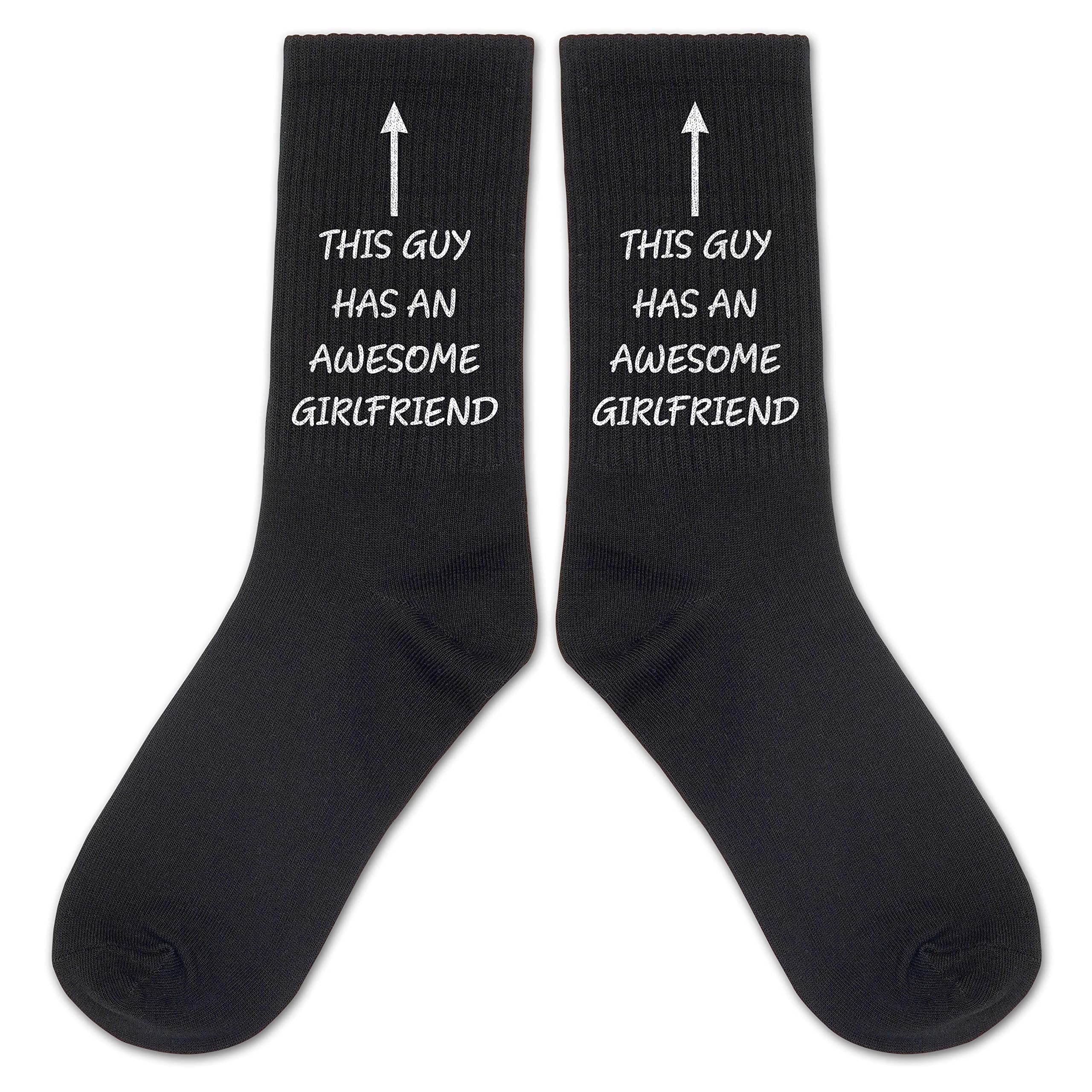 Grace Yonks Wedding Couple Socks - 'This Guy Has an Awesome Wife' & 'Girlfriend' Funny Matching Socks for Bridal Party, Anniversary Gifts & Romantic Couples
