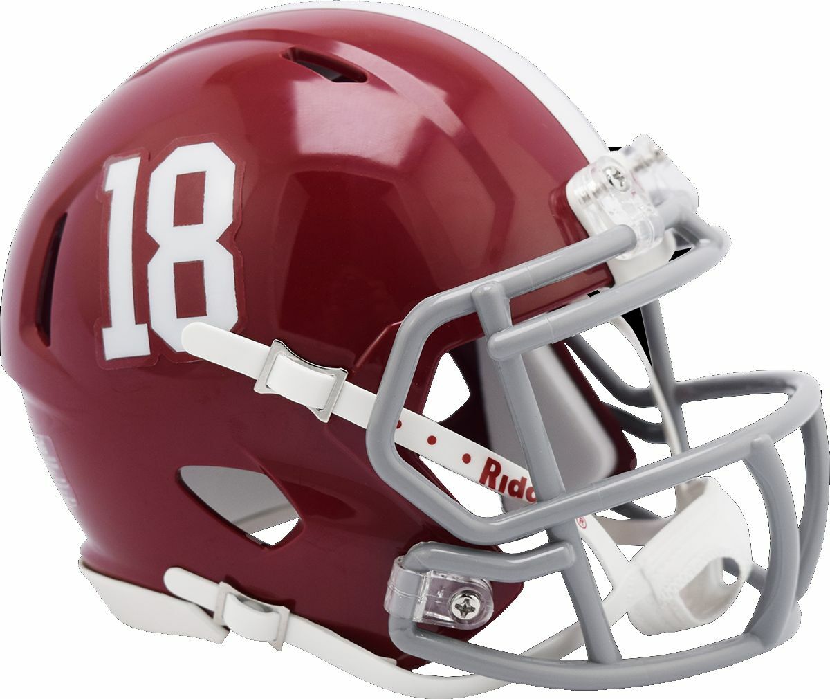 Official Alabama Crimson Tide #18 Riddell Speed Mini Helmet - Authentic College Football Collectible for Fans, Display & Memorabilia Collection - Perfect for Game Room, Office Decor & Gift for Sports Enthusiasts