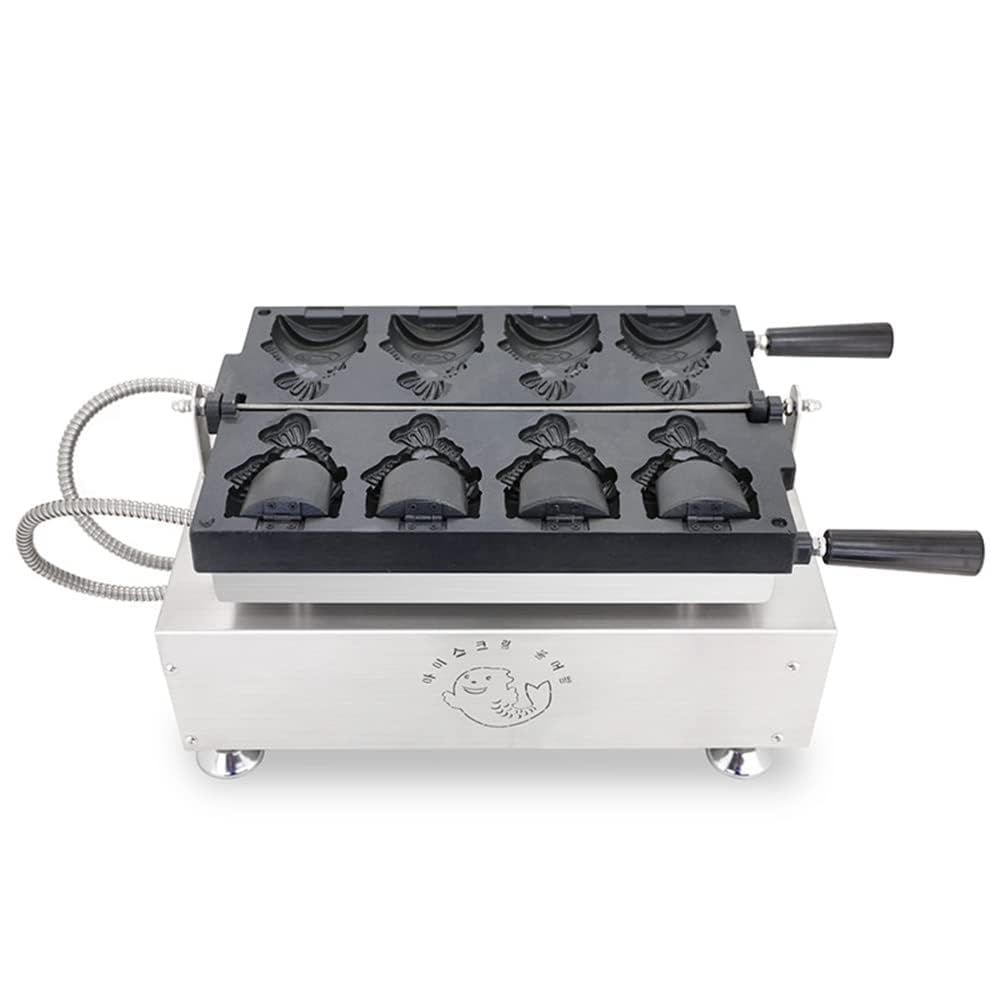 Commercial Electric Open Mouth Fish Shape Taiyaki Maker - Waffle Cone & Ice Cream Machine - 110V for Bakeries, Cafes & Dessert Shops - Perfect for Making Japanese Taiyaki, Waffle Cones & Sweet Treats