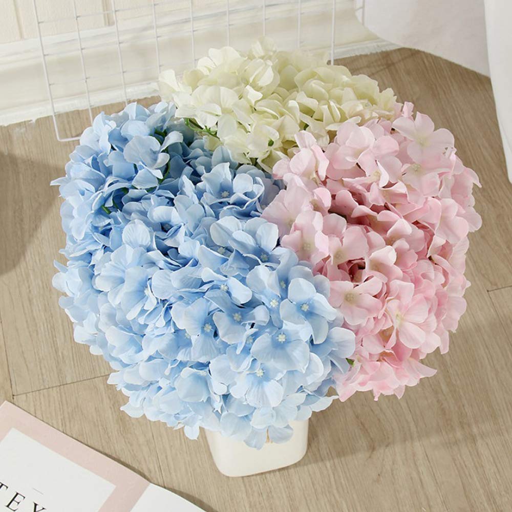 10 Pack Silk Hydrangea Artificial Flowers with Stems - Realistic Wedding Bouquets for Home Decor, Bridal Shower, Centerpieces & Party Arrangements