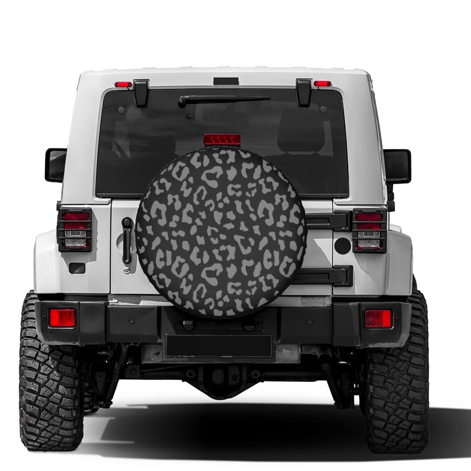 Foruidea 15 Inch Leopard Print Spare Tire Cover - Waterproof Dust-Proof Wheel Cover for Trailer, RV, SUV & Most Vehicles | Perfect for Road Trips & Outdoor Adventures