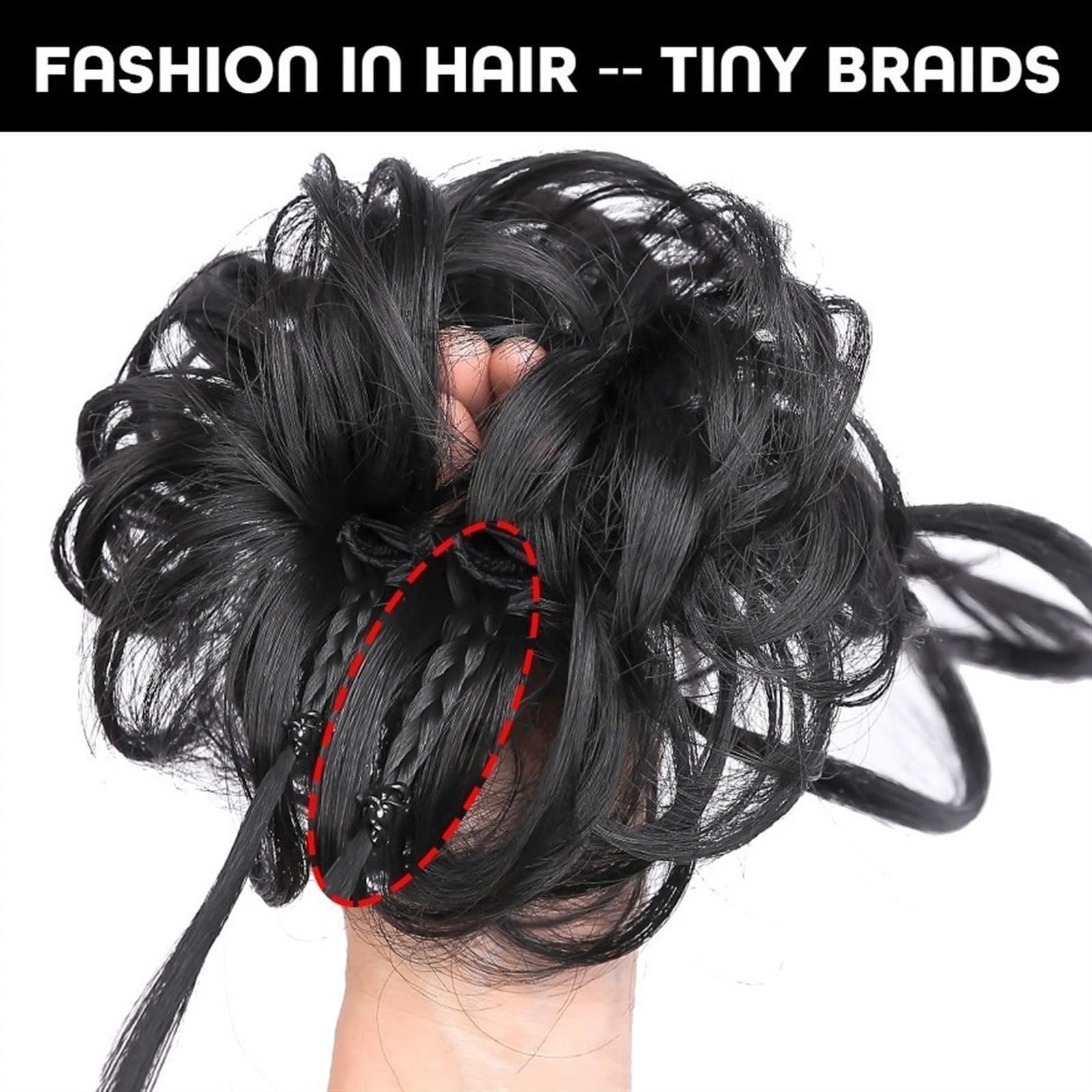 Messy Bun Hair Piece for Women - Synthetic Long Tousled Wavy Hair Bun Extensions | Ponytail Hairpieces with Elastic Band | Perfect for Chignon, Updos & Everyday Hairstyles