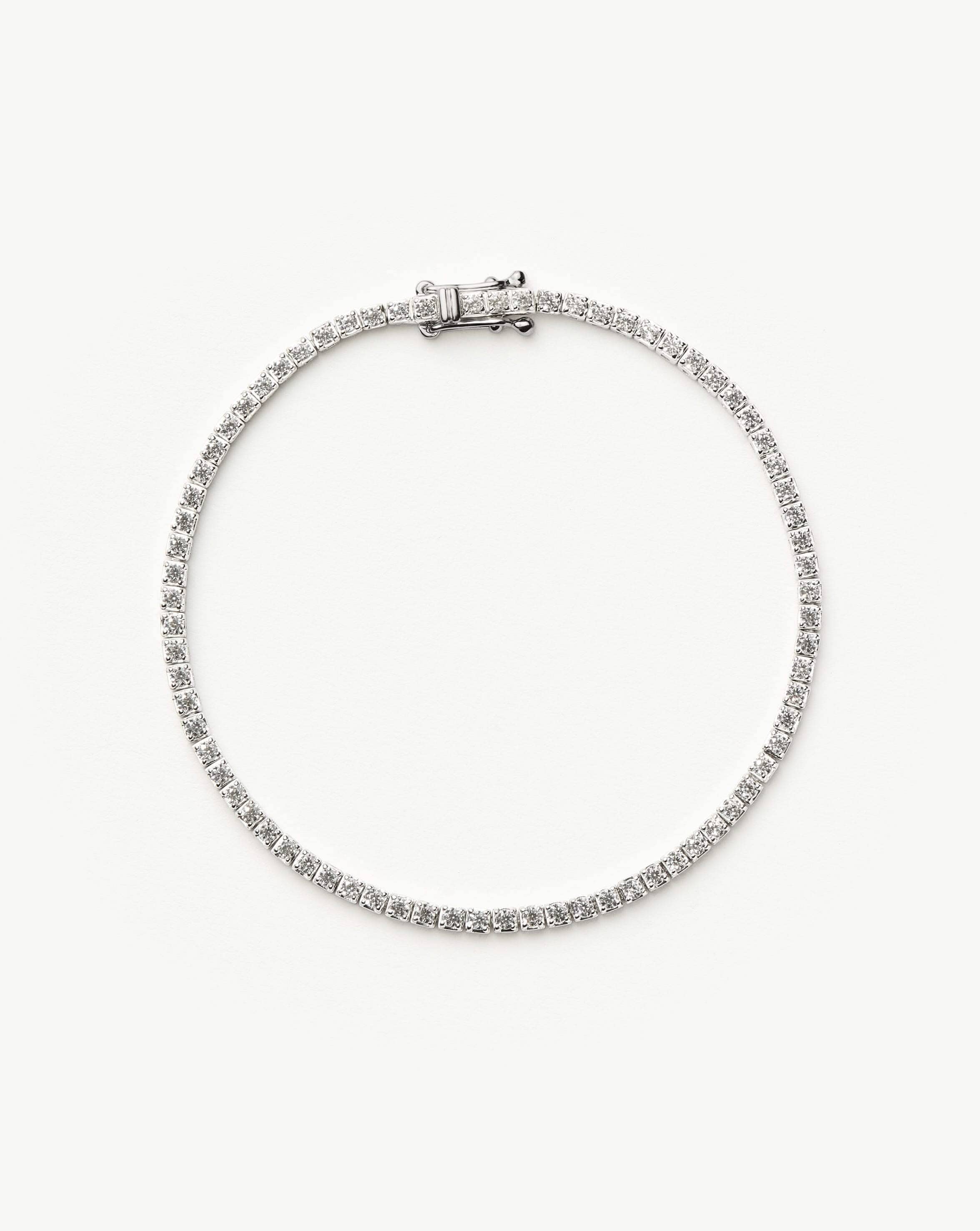 14k Solid White Gold Lab Grown Diamond Tennis Bracelet for Women | Size S | Elegant Jewelry Gift for Anniversary, Wedding & Special Occasions