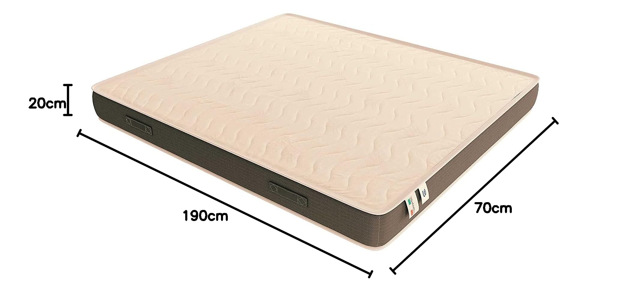 Baldiflex Waterfoam Single Power Mattress with Aloe Vera Cover, 3D Massage Band, Ergonomic, Breathable, Anti-Dust Mite - 70x190cm + Free Pillow - Perfect for Small Spaces, Guest Rooms & Dormitories