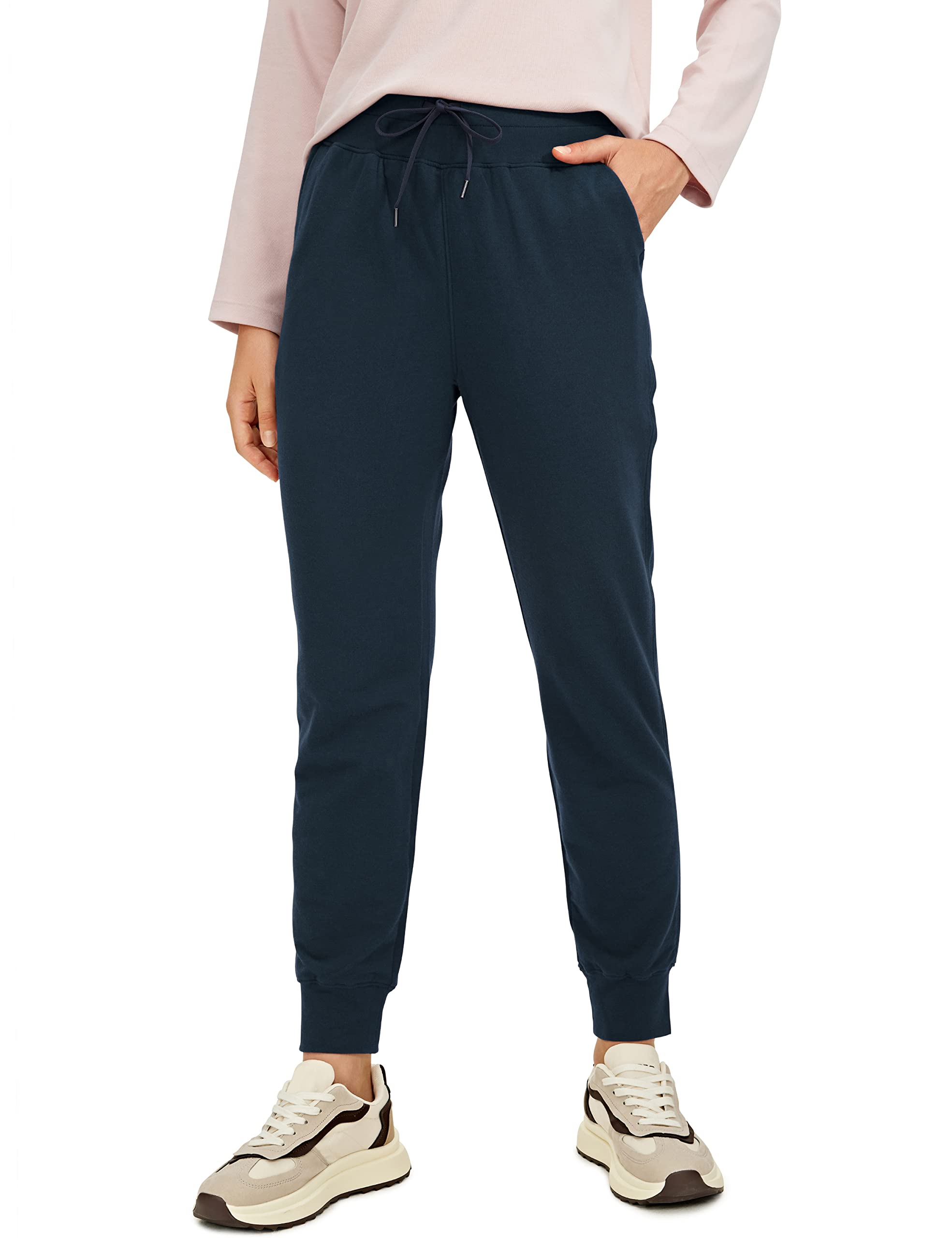 CRZ YOGA Women's Lightweight High Waisted Sweatpants - Soft Cotton Joggers with Pockets for Workout, Yoga & Casual Wear | Perfect for Gym, Lounge & Running Errands