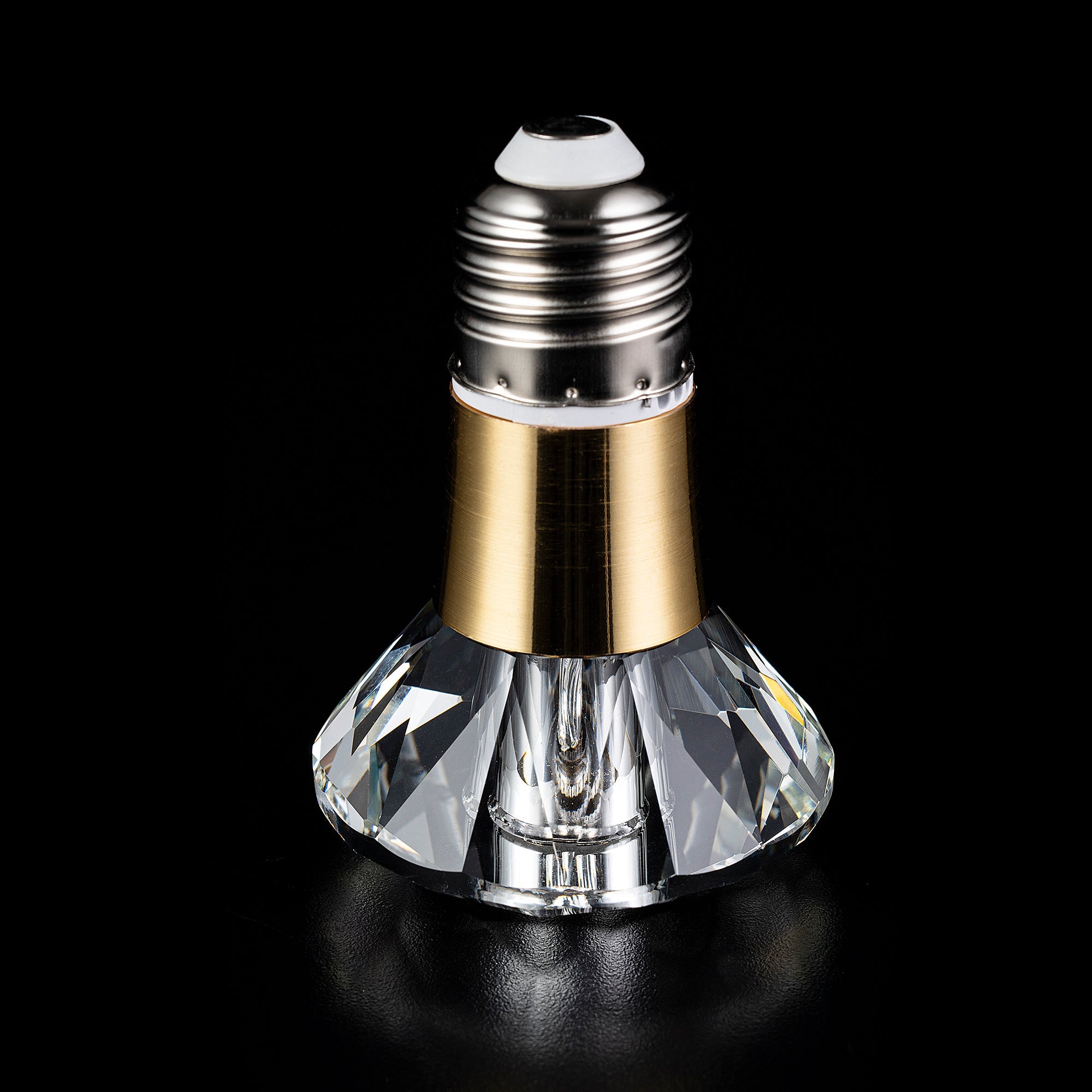 Round Diamond Crystal LED Light Bulb - Small Size, Energy Efficient, Warm White Light - Perfect for Bedroom Lamps, Chandeliers & Home Decor Lighting