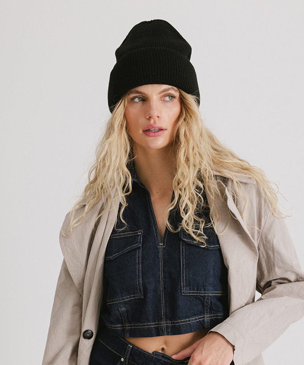 Lou Oversized Knit Beanie - Soft Chunky Winter Hat for Women & Men - Perfect for Cold Weather, Skiing, and Outdoor Activities