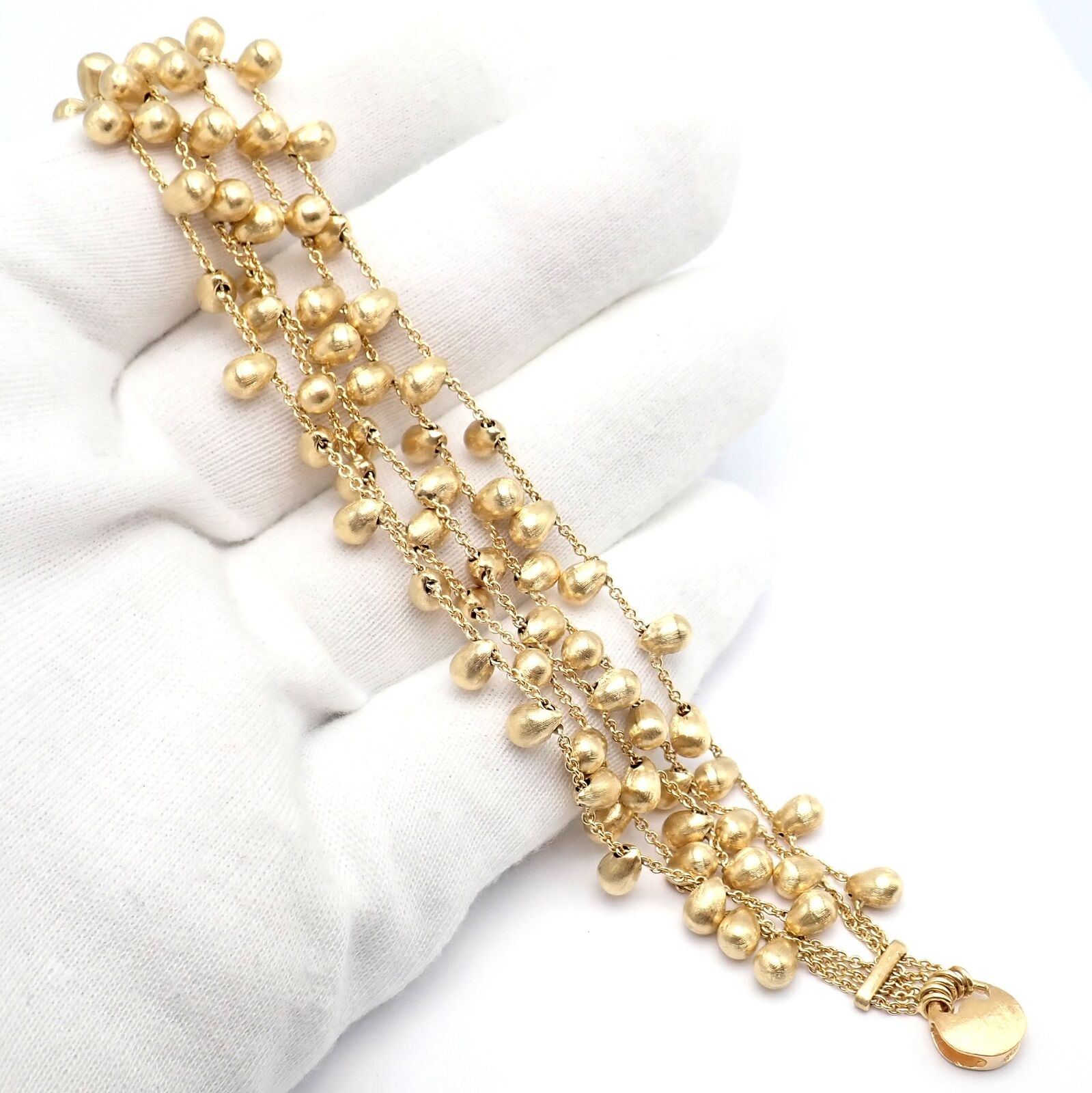 Authentic Marco Bicego 18k Yellow Gold Five-Stand Acapulco Bead Bracelet - Luxury Italian Jewelry for Women, Perfect for Parties & Special Occasions