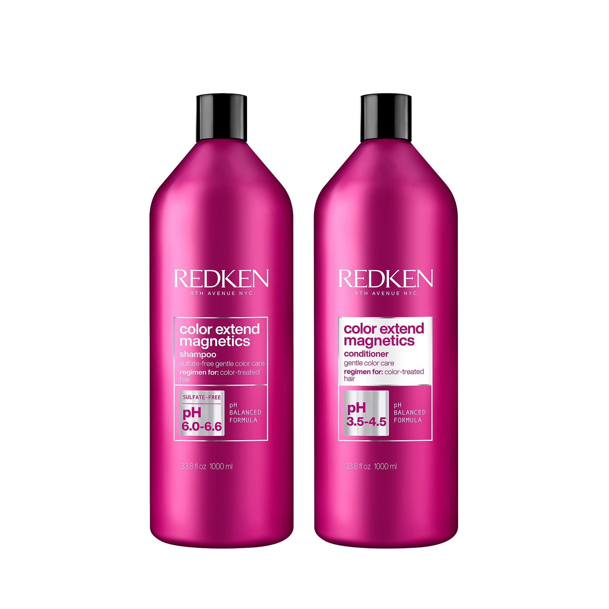 Redken Color Extend Magnetics Shampoo & Conditioner Set for Color-Treated Hair - Sulfate-Free Formula with Amino Acids to Gently Cleanse & Protect Hair Color | Perfect for Daily Use & Salon-Quality Hair Care at Home