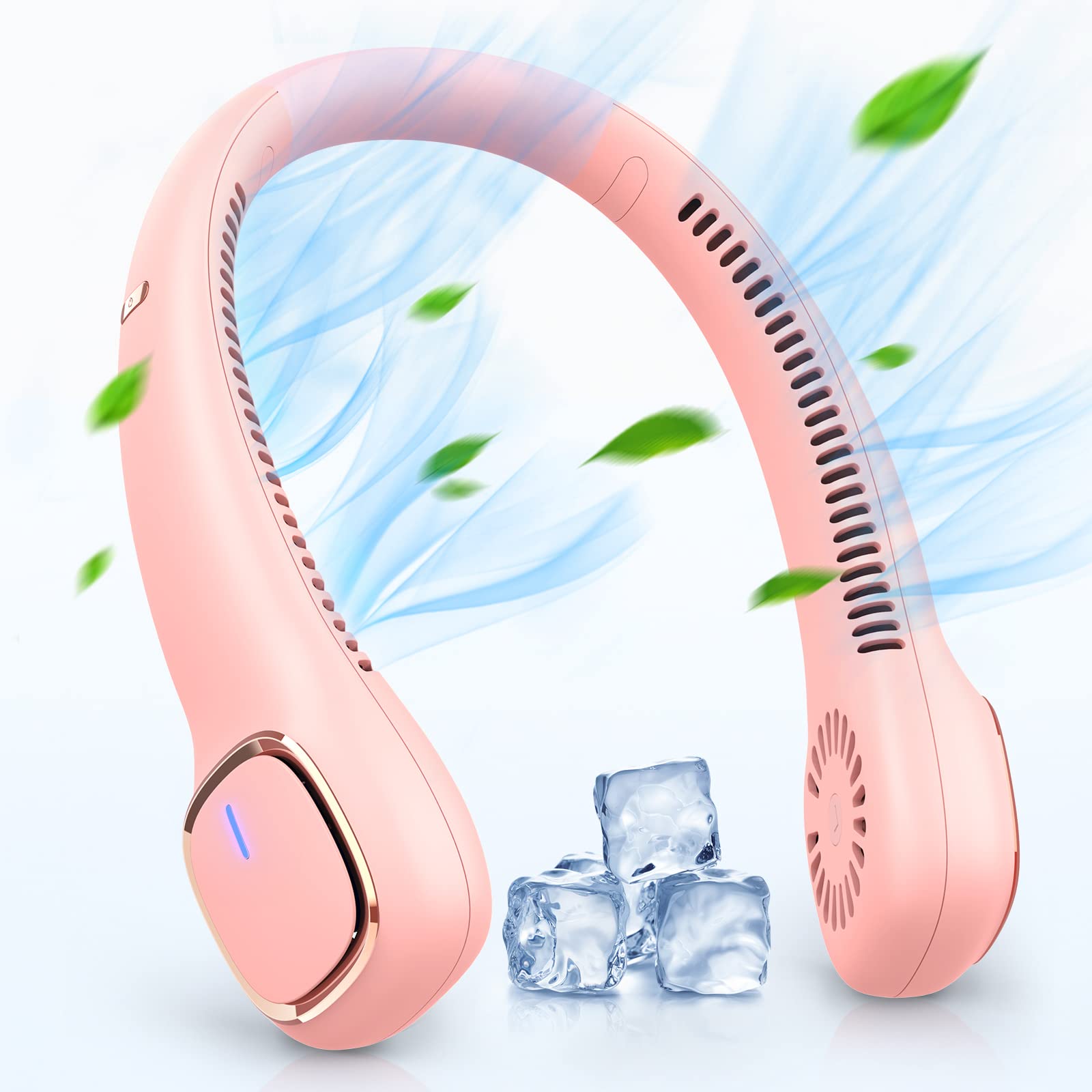 Bladeless Neck Fan Rechargeable - 4000mAh Portable Hands-Free Personal Cooling Fan with 3 Speed Settings, USB Powered Wearable Fan for Office, Travel, Outdoor, Gym, Hiking & Summer Activities