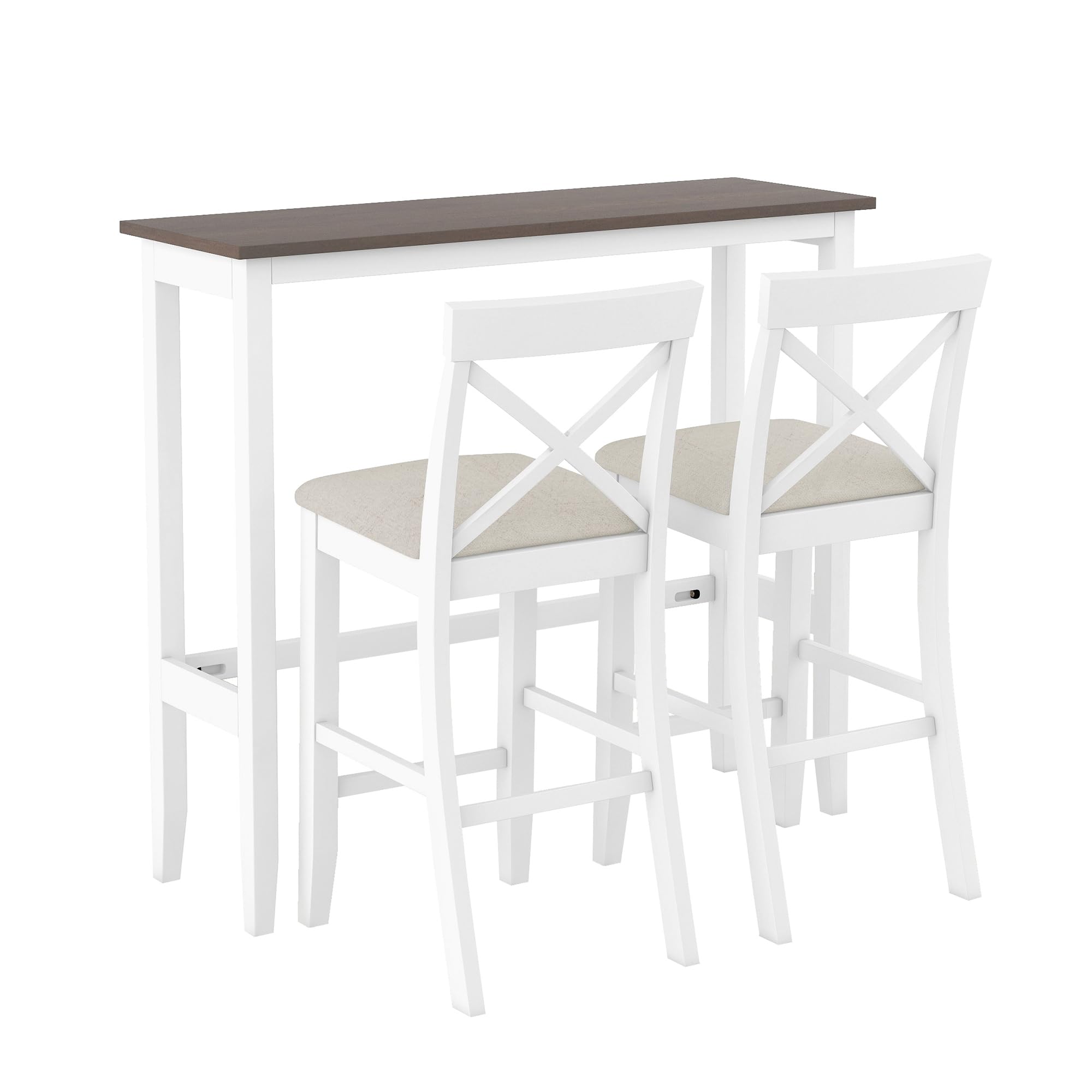 Rustic Farmhouse 3-Piece Counter Height Dining Set - 48