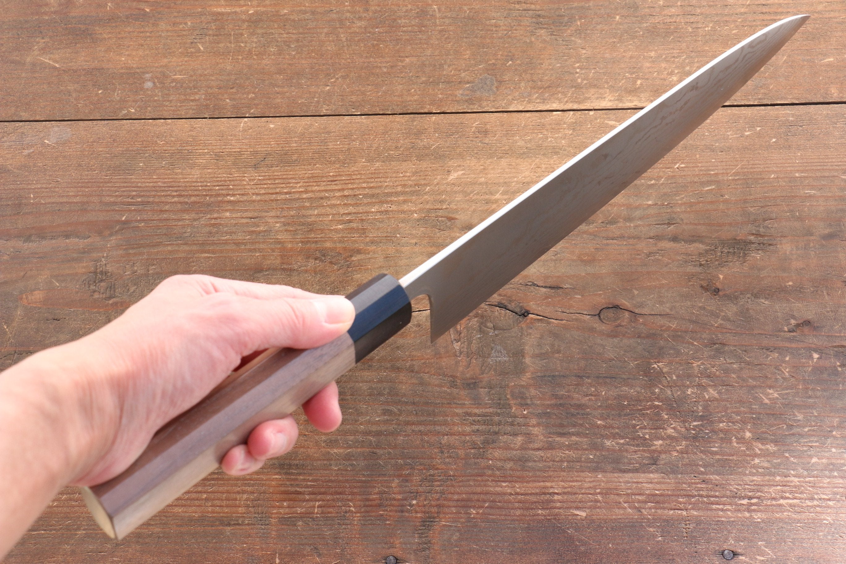 Premium Nao Yamamoto VG10 Damascus Gyuto Chef Knife 240mm - Japanese High Carbon Stainless Steel Blade with Walnut Handle - Perfect for Sushi, Meat Slicing & Professional Kitchen Use