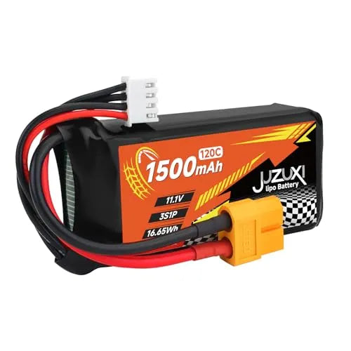 2Pcs 11.1V 1500mAh 3S 120C Lipo Battery Rechargeable Lithium Polymer Battery with XH & XT60 Connector - Compatible with FPV Racing Drones, RC Cars, Boats, Quadcopters, Helicopters & Airplanes - Perfect for High-Speed Racing, Aerial Photography & RC Model Power Supply