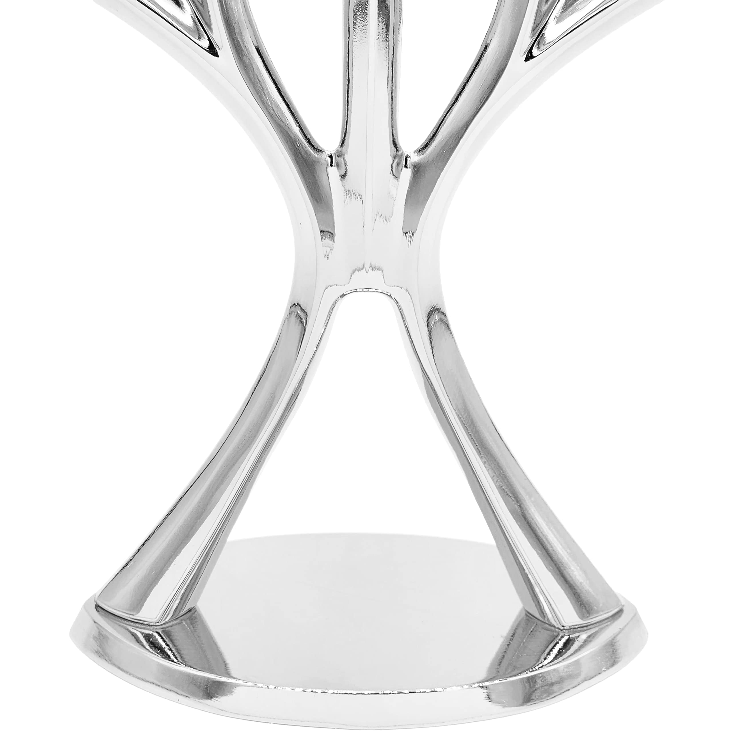 Contemporary Hanukkah Menorah - Polished Silver Non-Tarnishing Dreidel Menorah for Hanukkah Candles | Perfect for Jewish Holiday Decor & Home Celebration